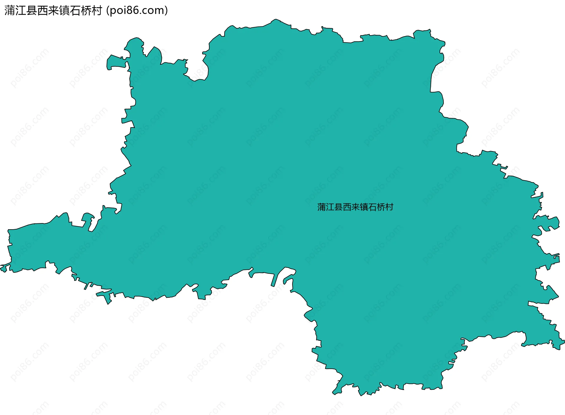 蒲江县西来镇石桥村边界地图