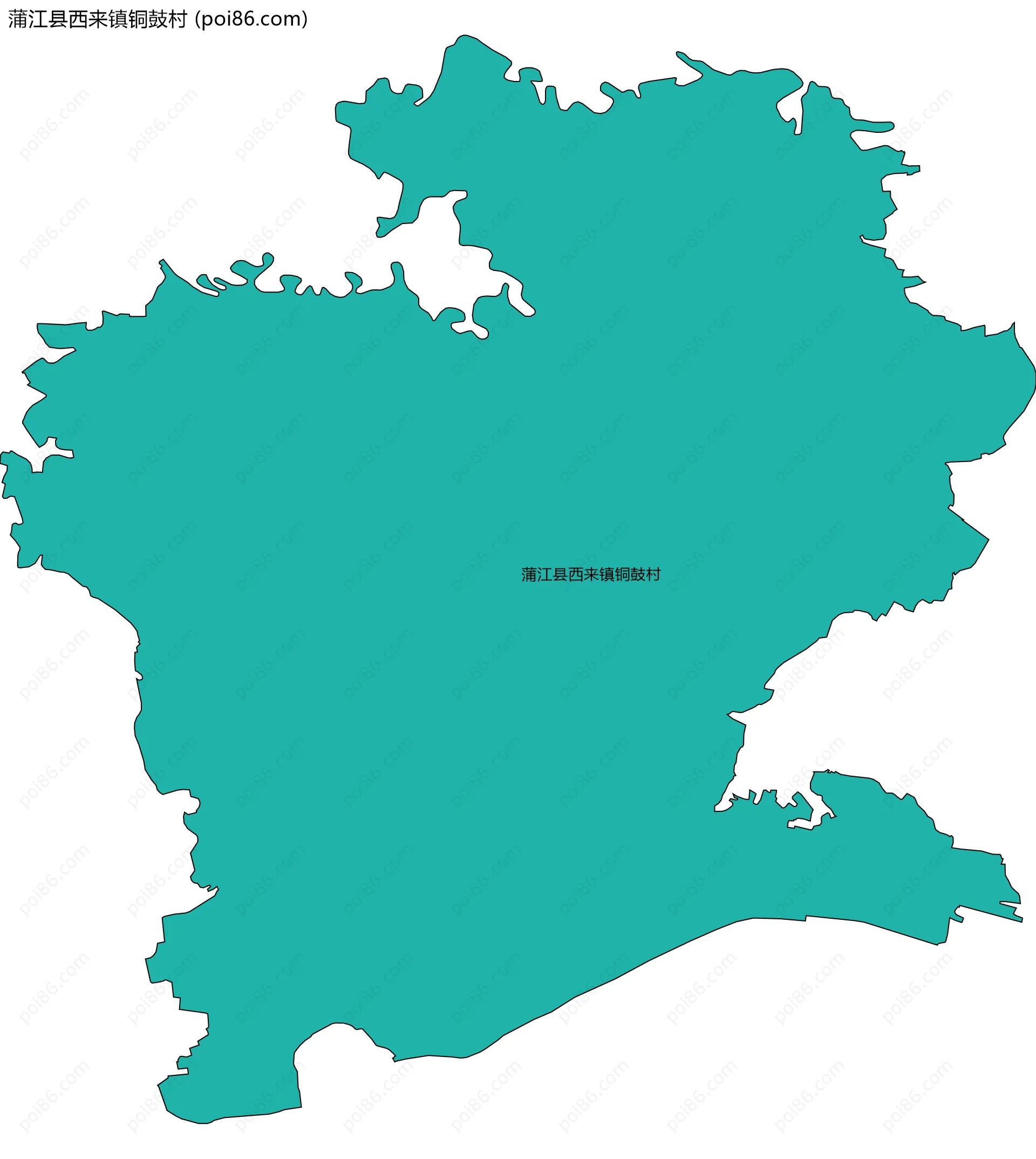 蒲江县西来镇铜鼓村边界地图