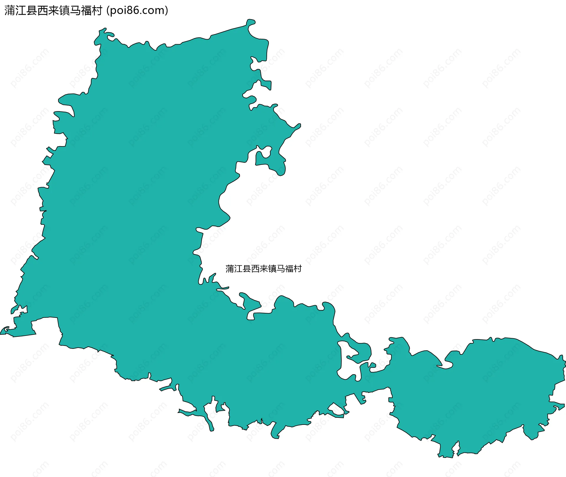 蒲江县西来镇马福村边界地图