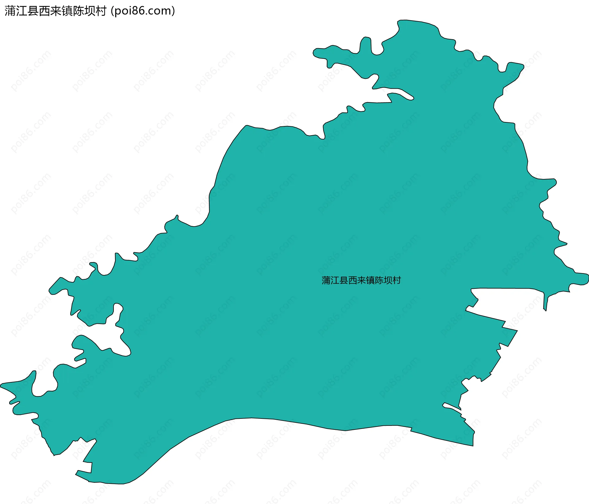 蒲江县西来镇陈坝村边界地图