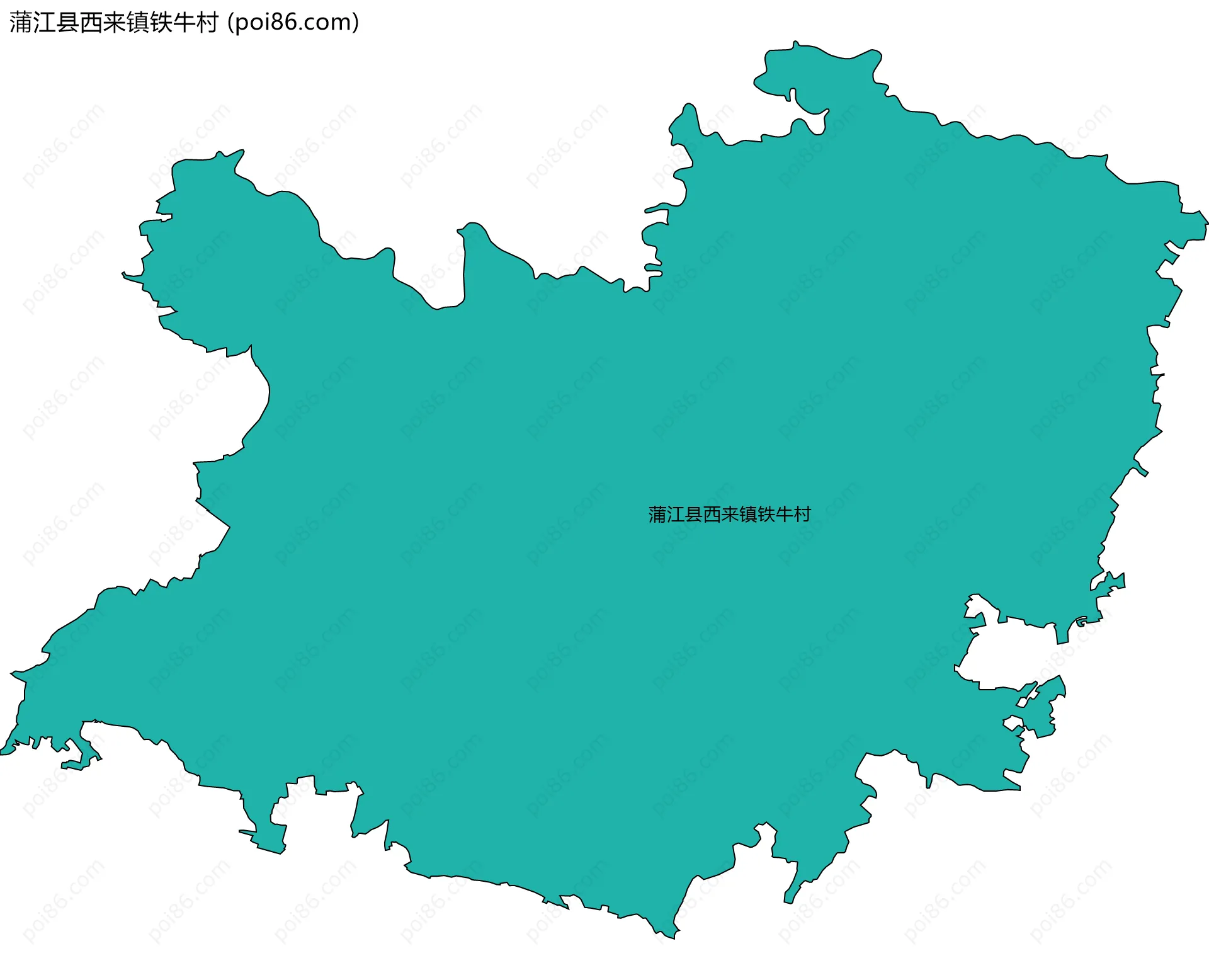 蒲江县西来镇铁牛村边界地图