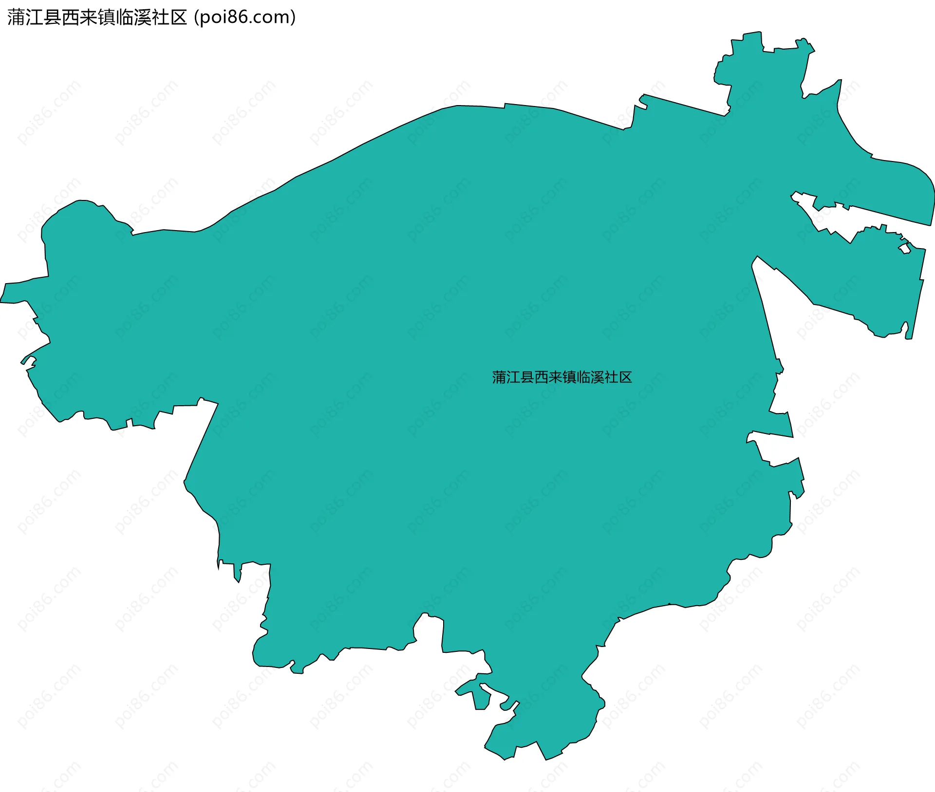 蒲江县西来镇临溪社区边界地图