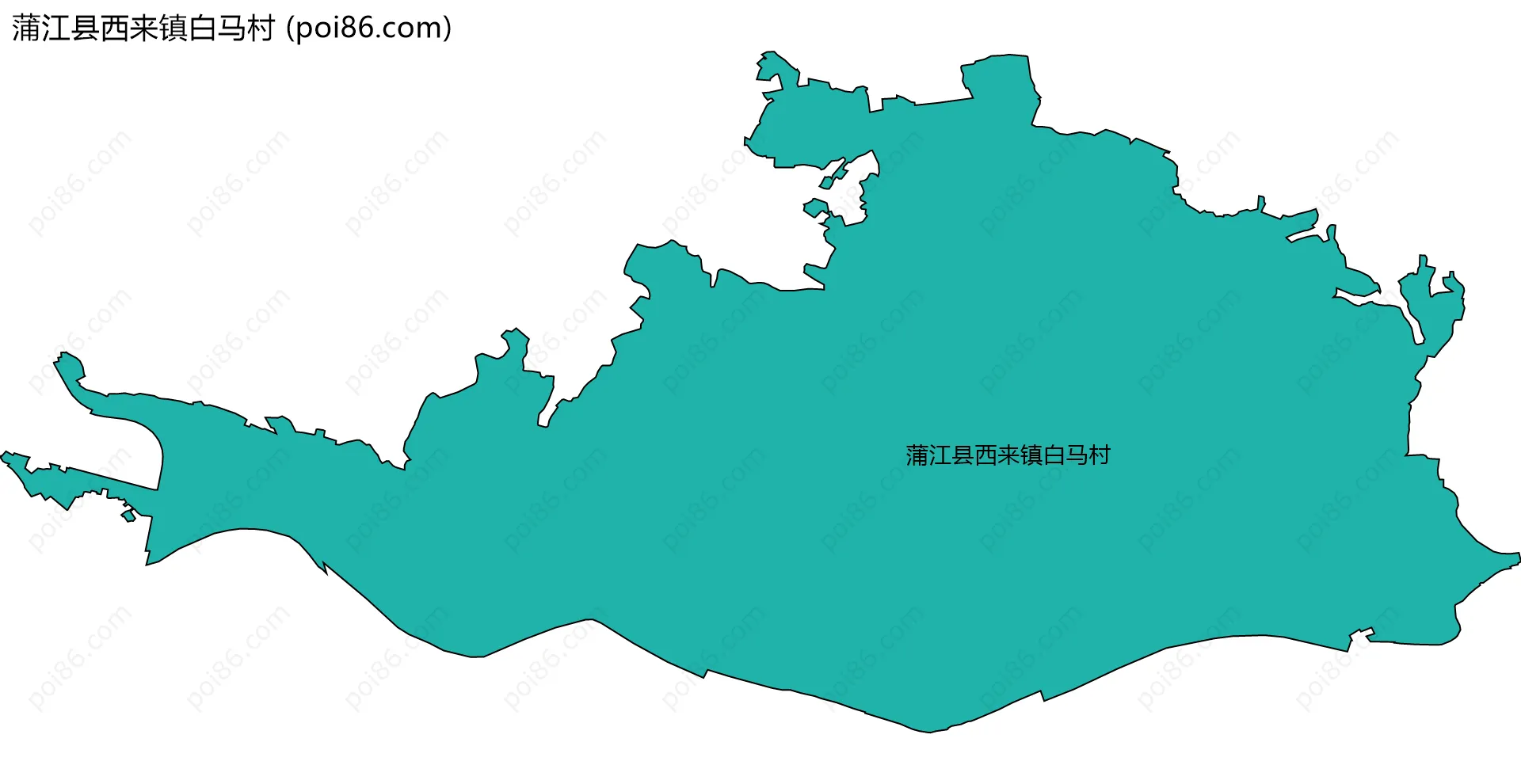 蒲江县西来镇白马村边界地图