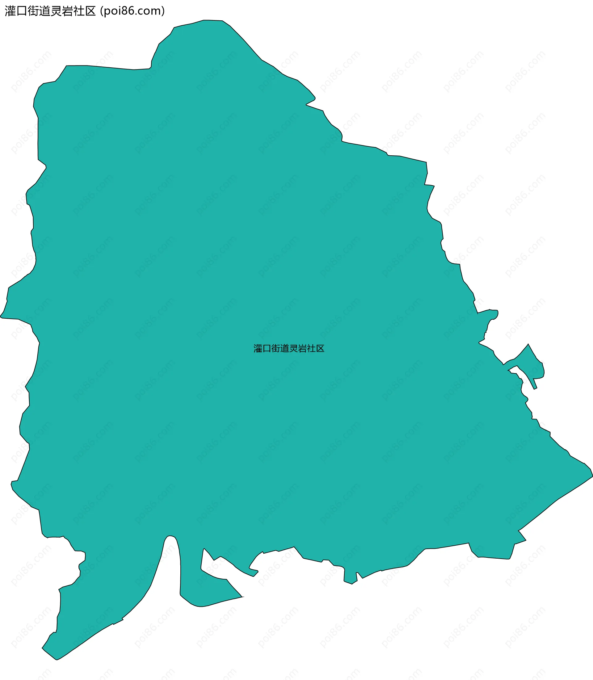 灌口街道灵岩社区边界地图