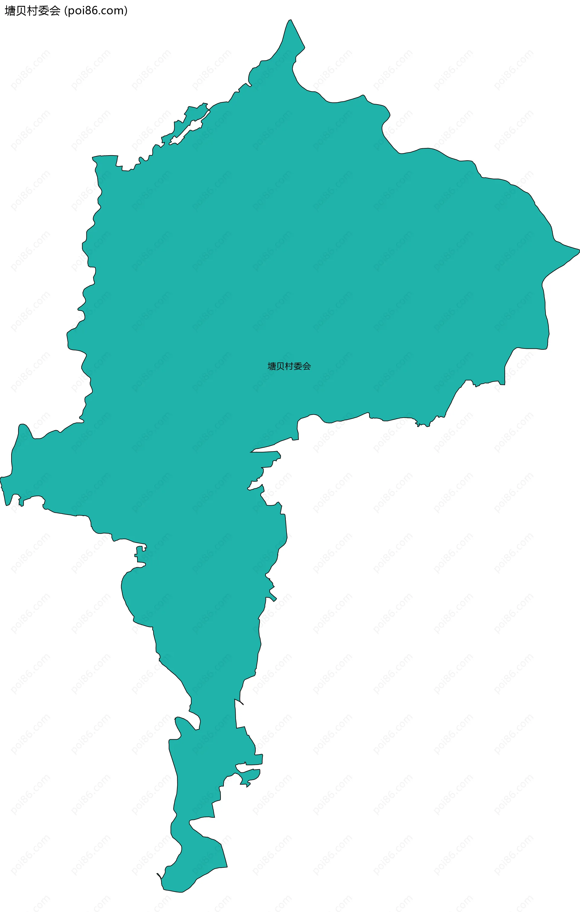 塘贝村委会边界地图