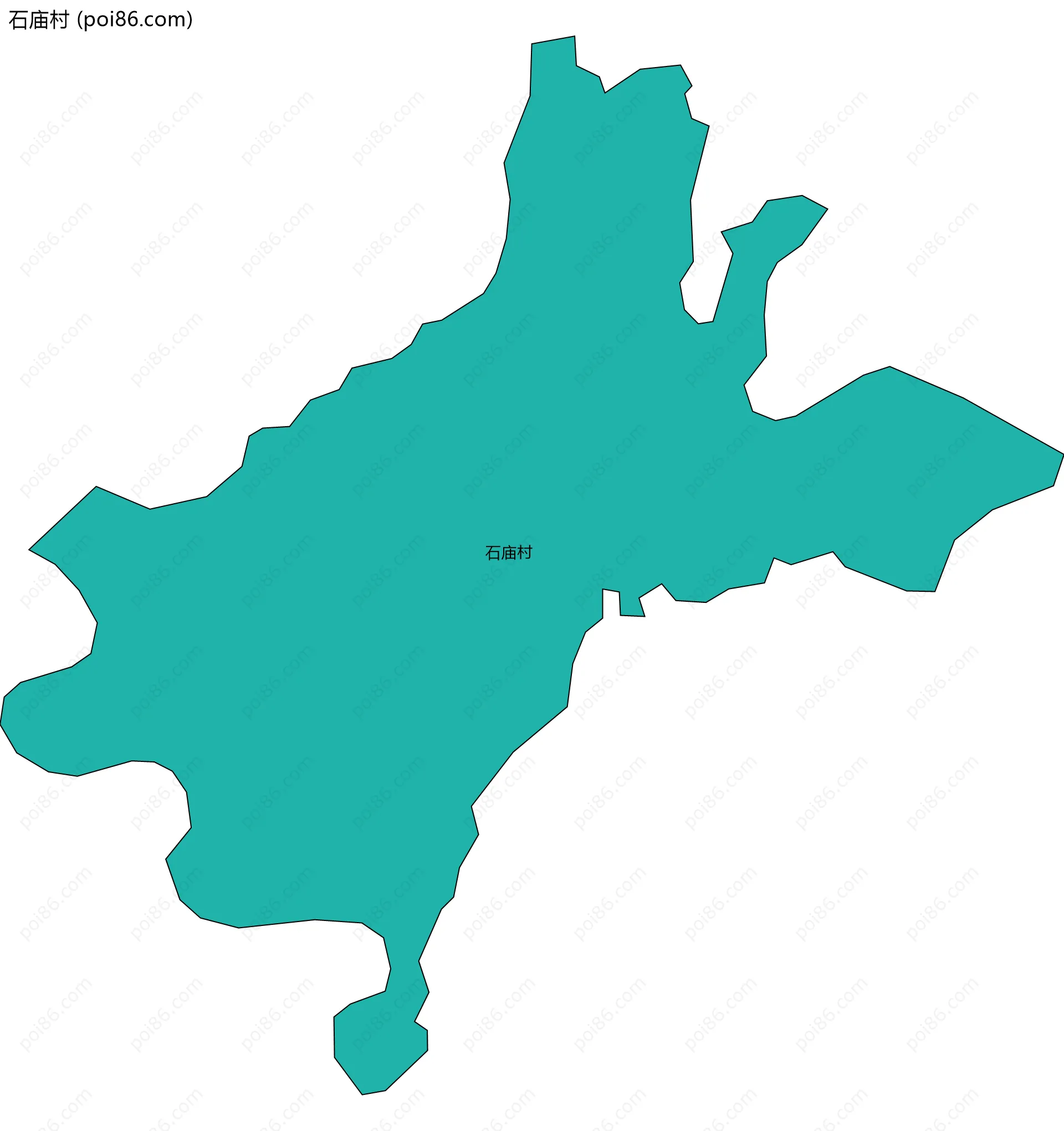 石庙村边界地图