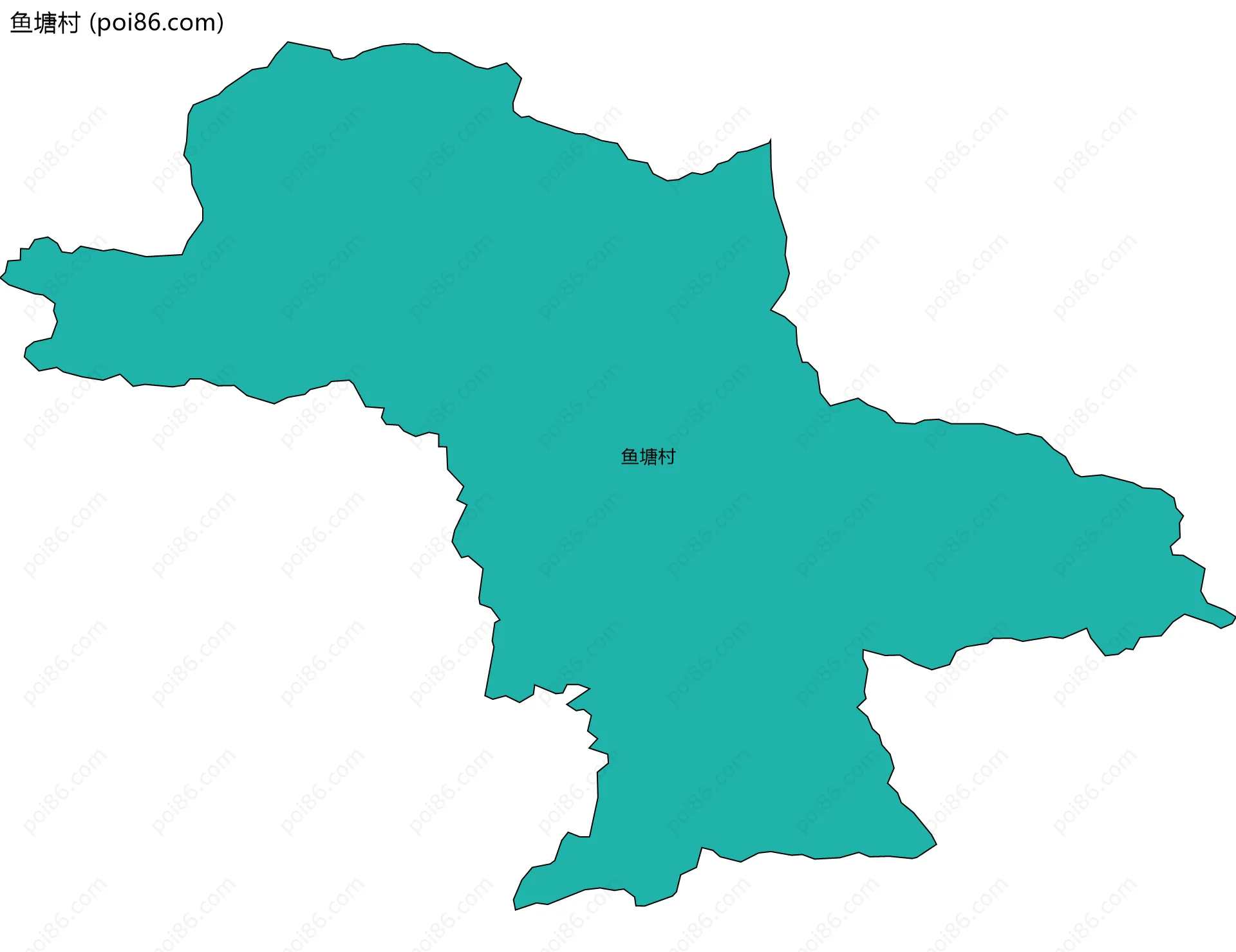 鱼塘村边界地图