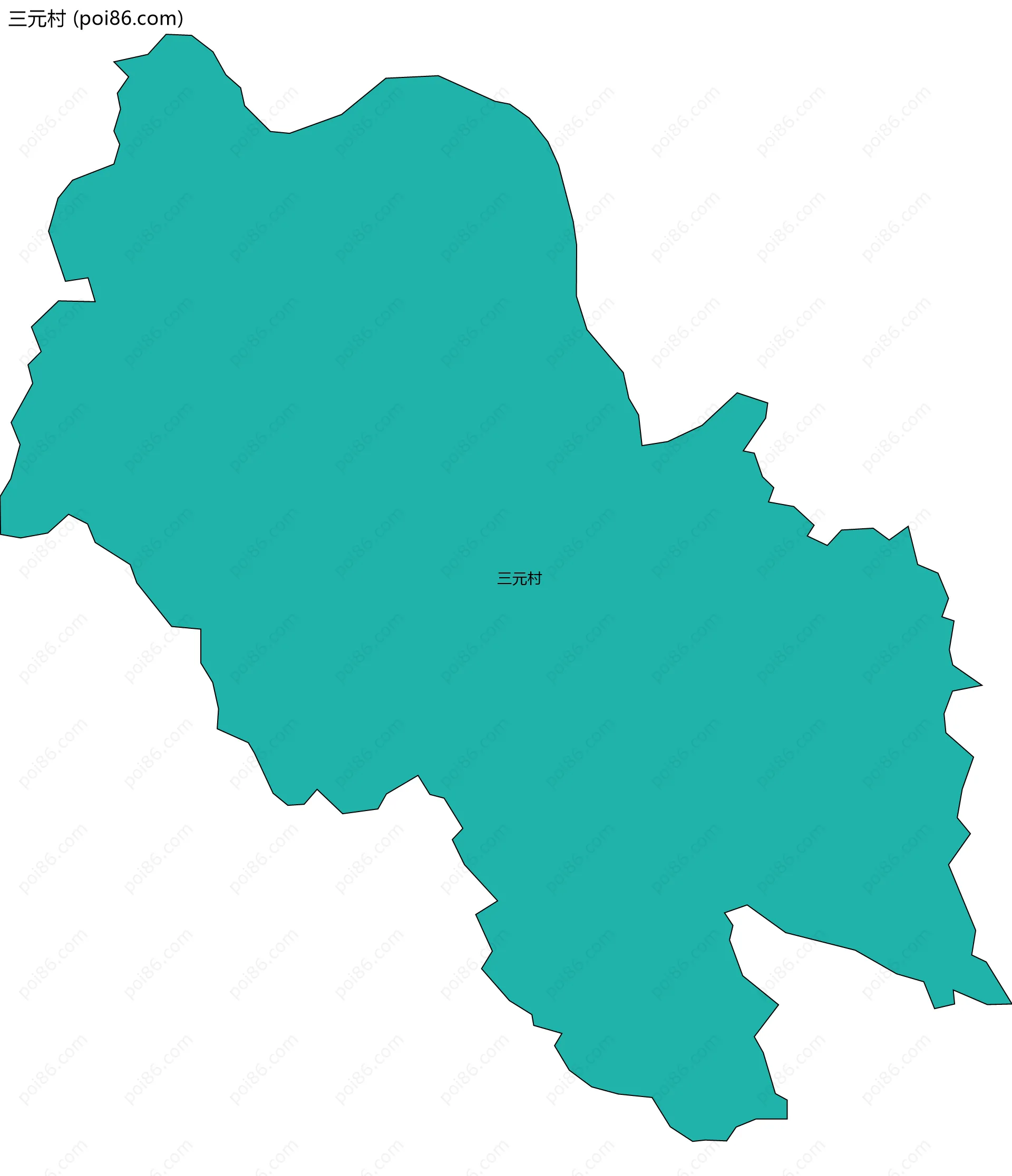 三元村边界地图