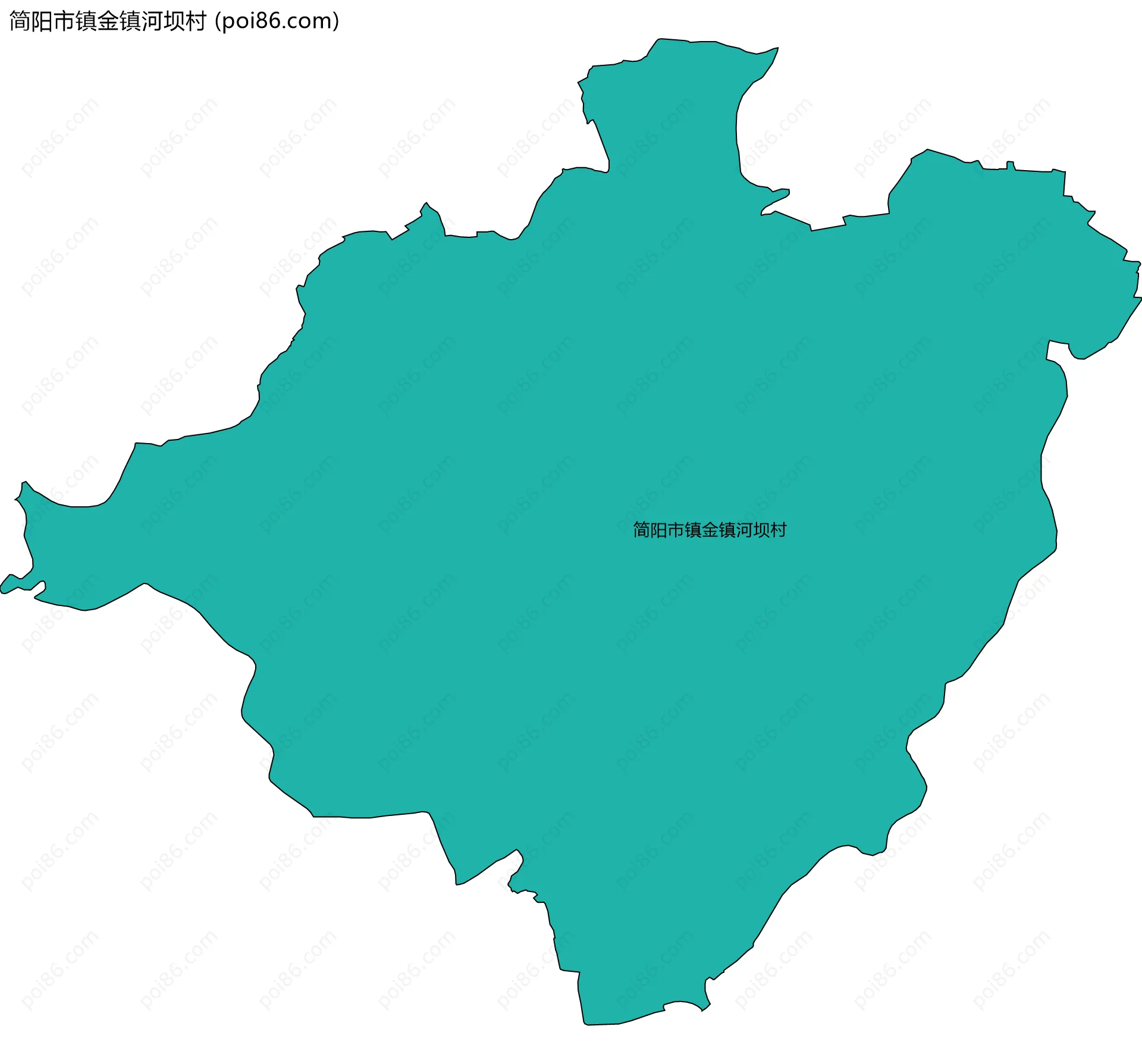 简阳市镇金镇河坝村边界地图