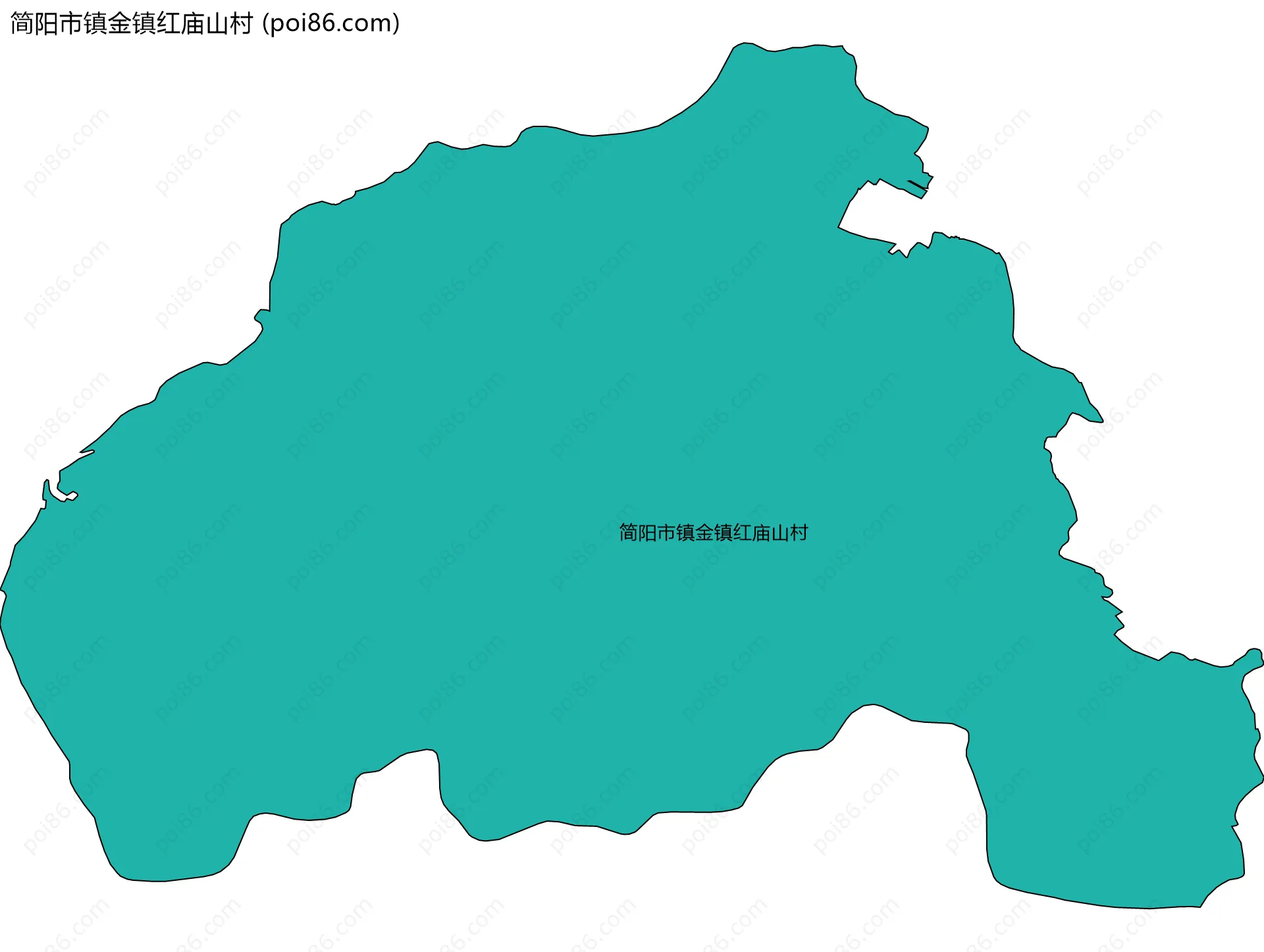简阳市镇金镇红庙山村边界地图
