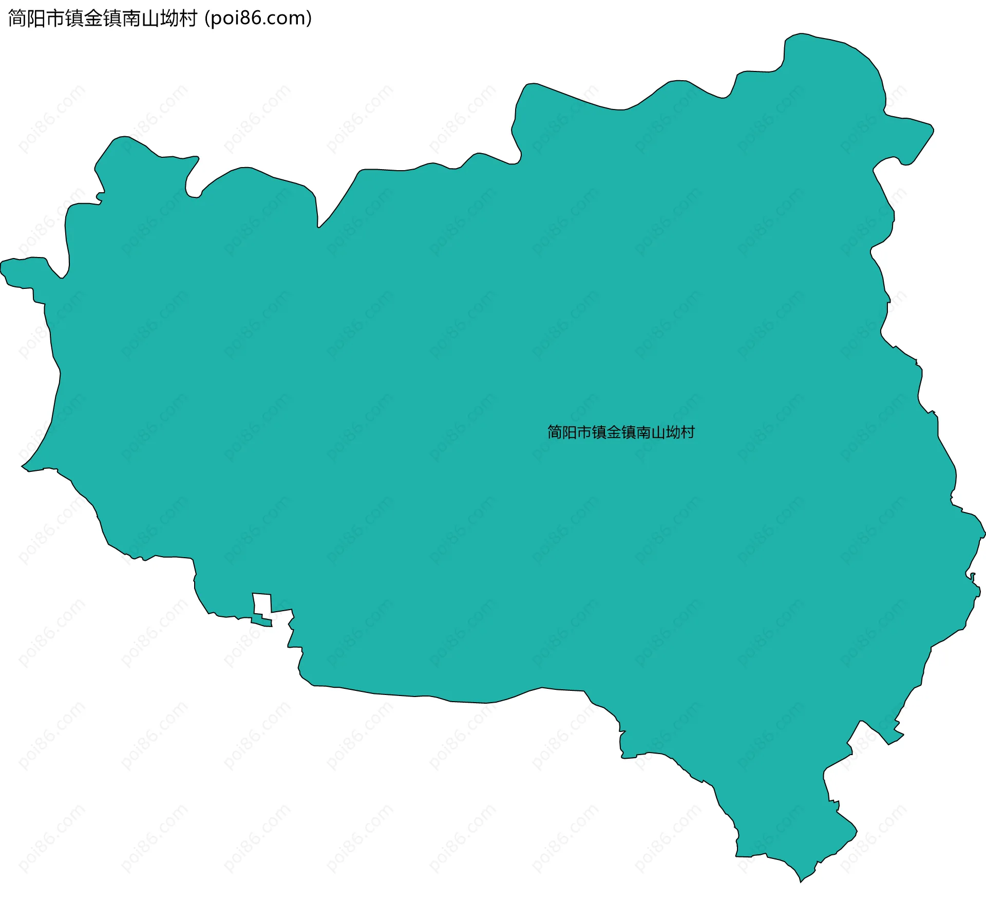 简阳市镇金镇南山坳村边界地图