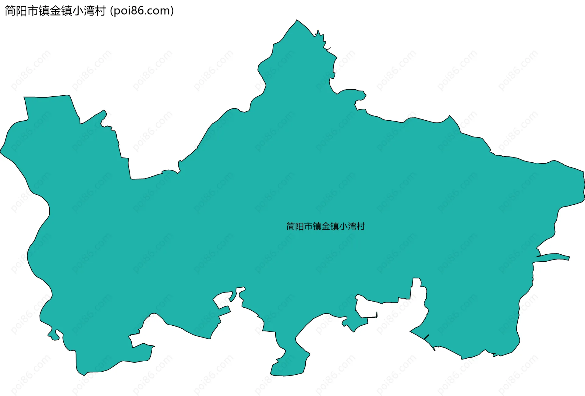 简阳市镇金镇小湾村边界地图