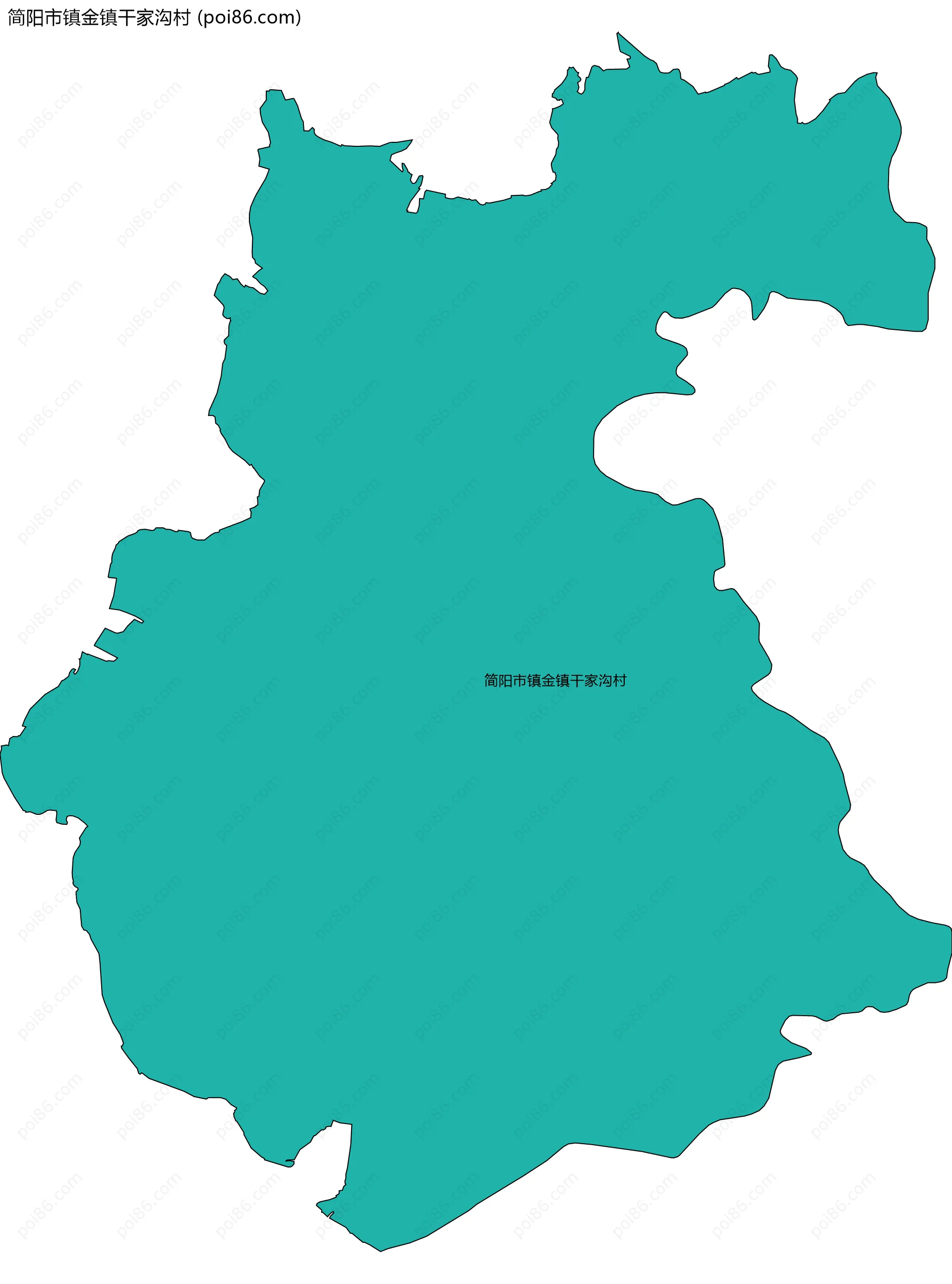 简阳市镇金镇干家沟村边界地图