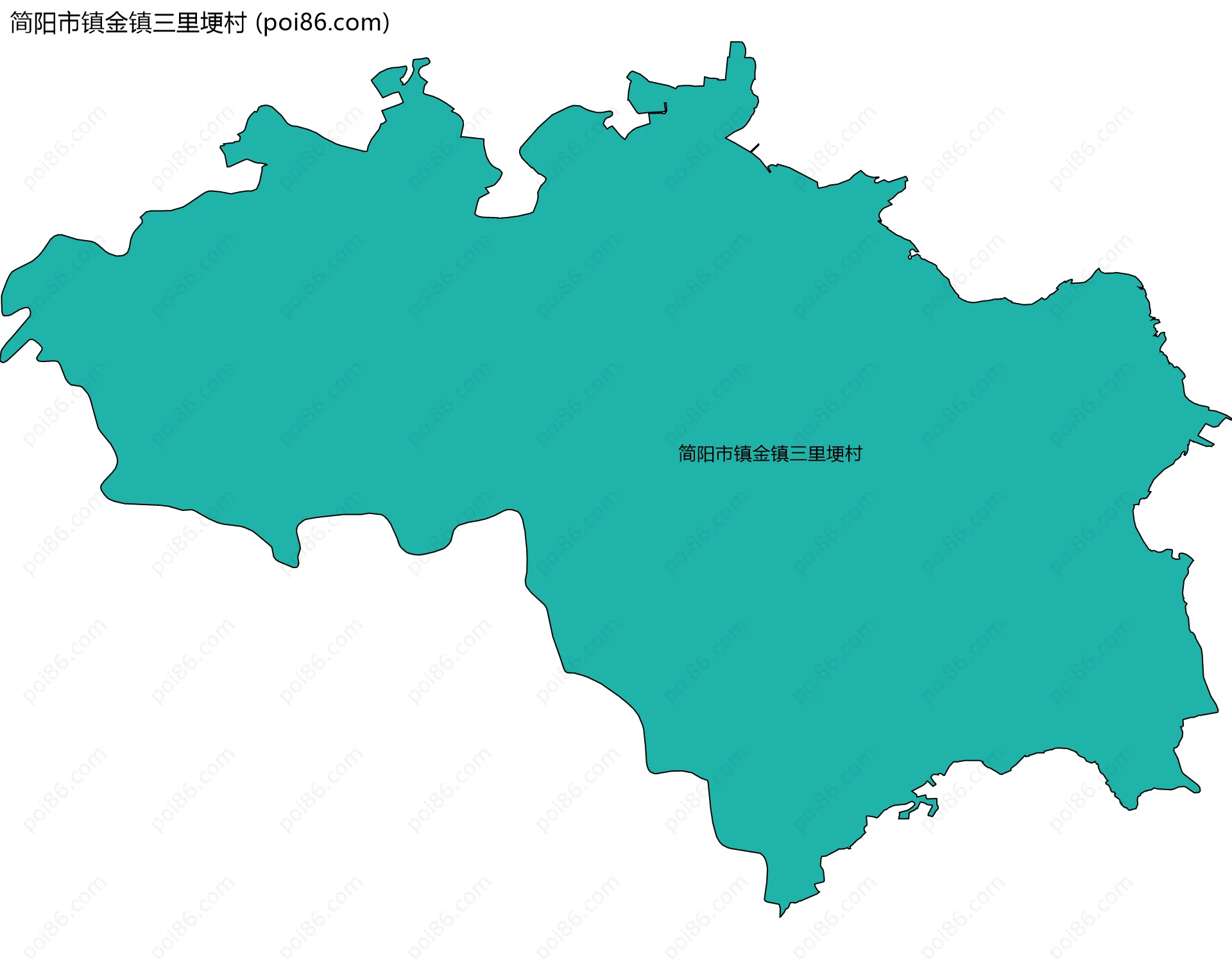 简阳市镇金镇三里埂村边界地图