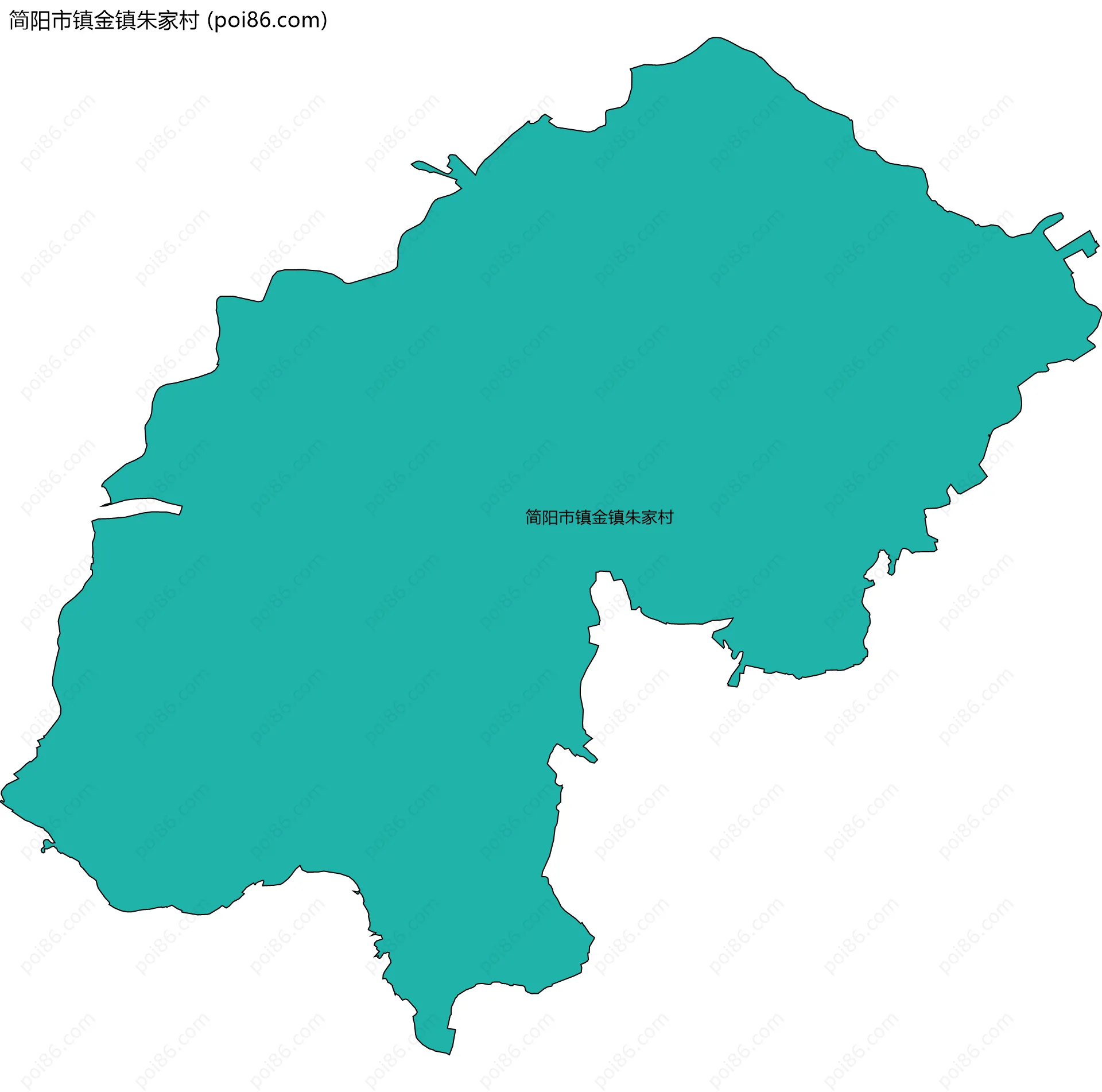 简阳市镇金镇朱家村边界地图