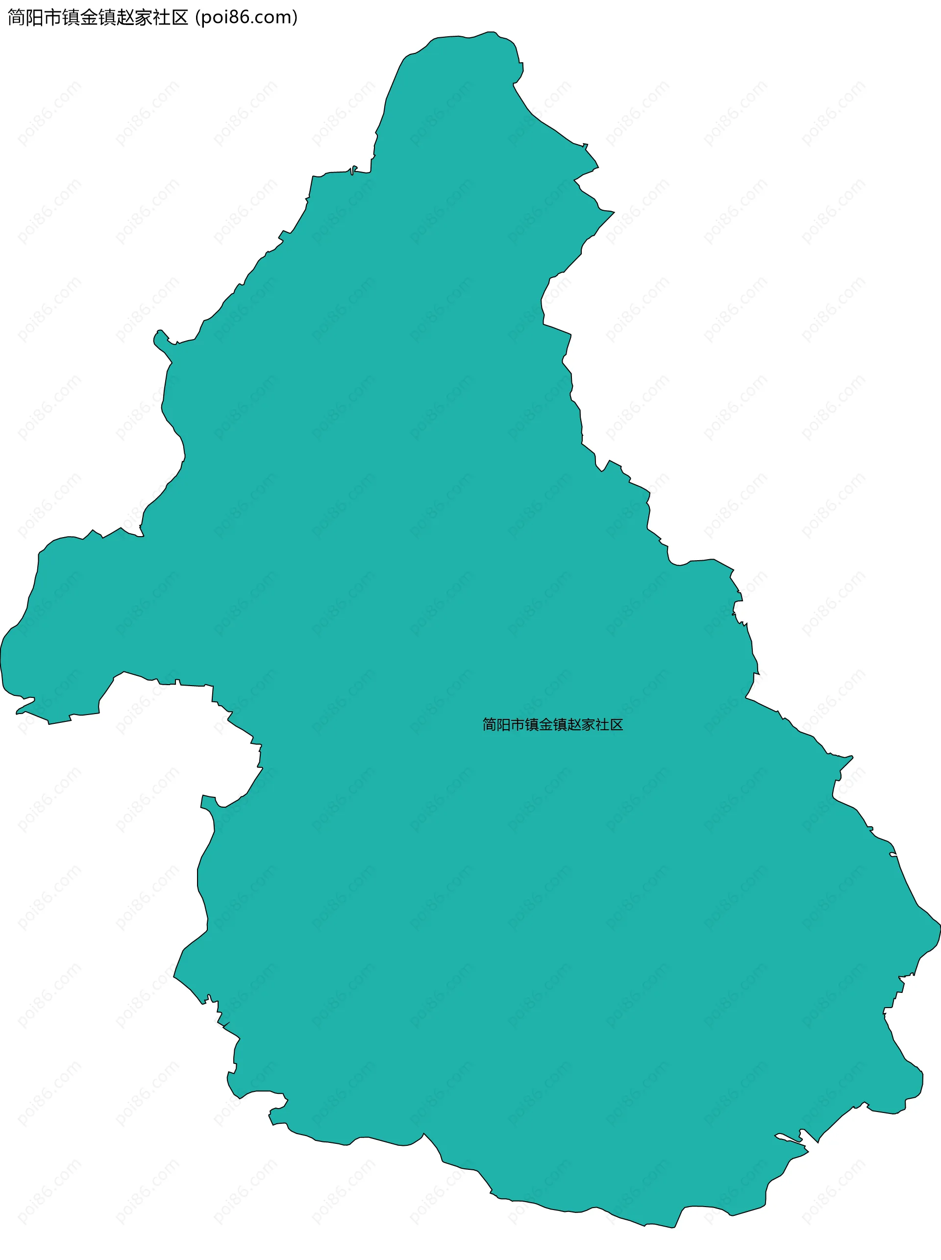 简阳市镇金镇赵家社区边界地图