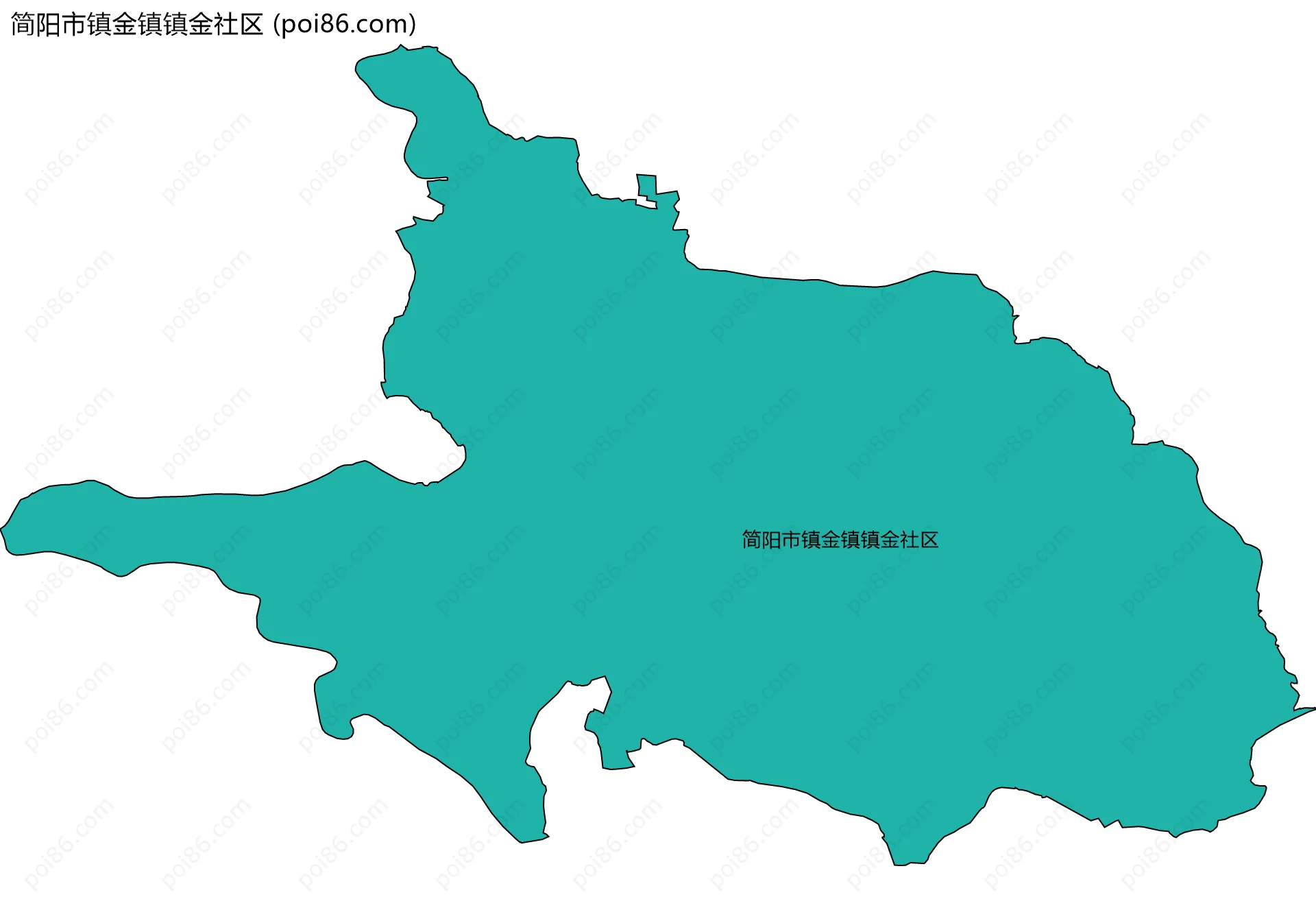 简阳市镇金镇镇金社区边界地图