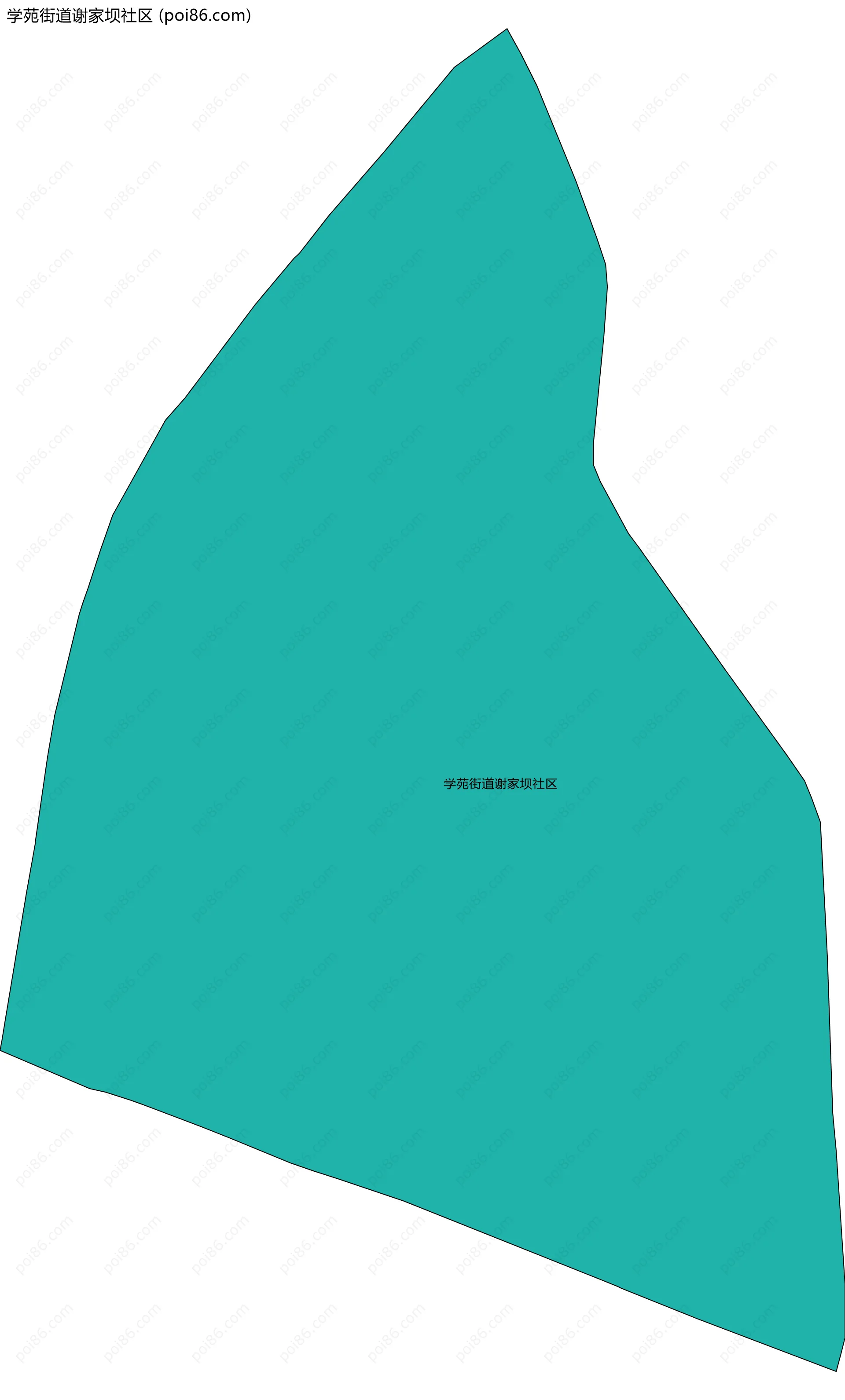 学苑街道谢家坝社区边界地图