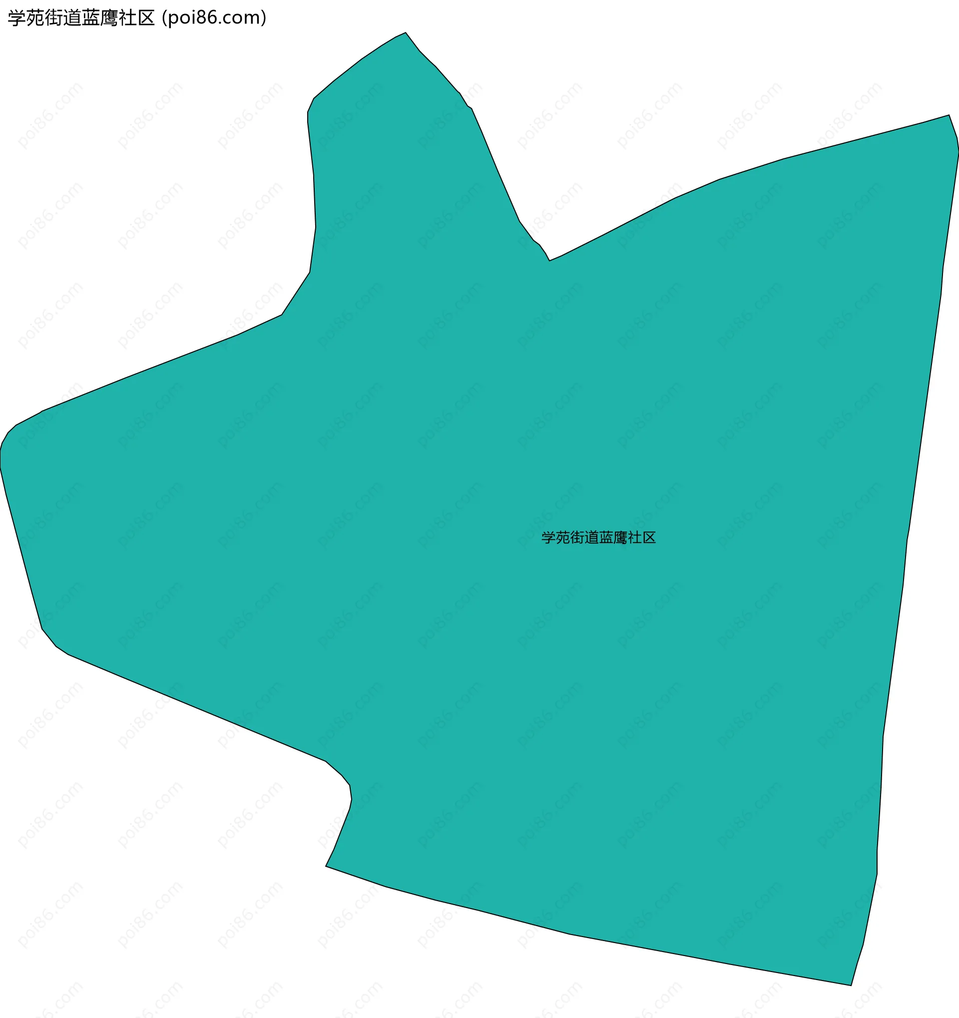 学苑街道蓝鹰社区边界地图