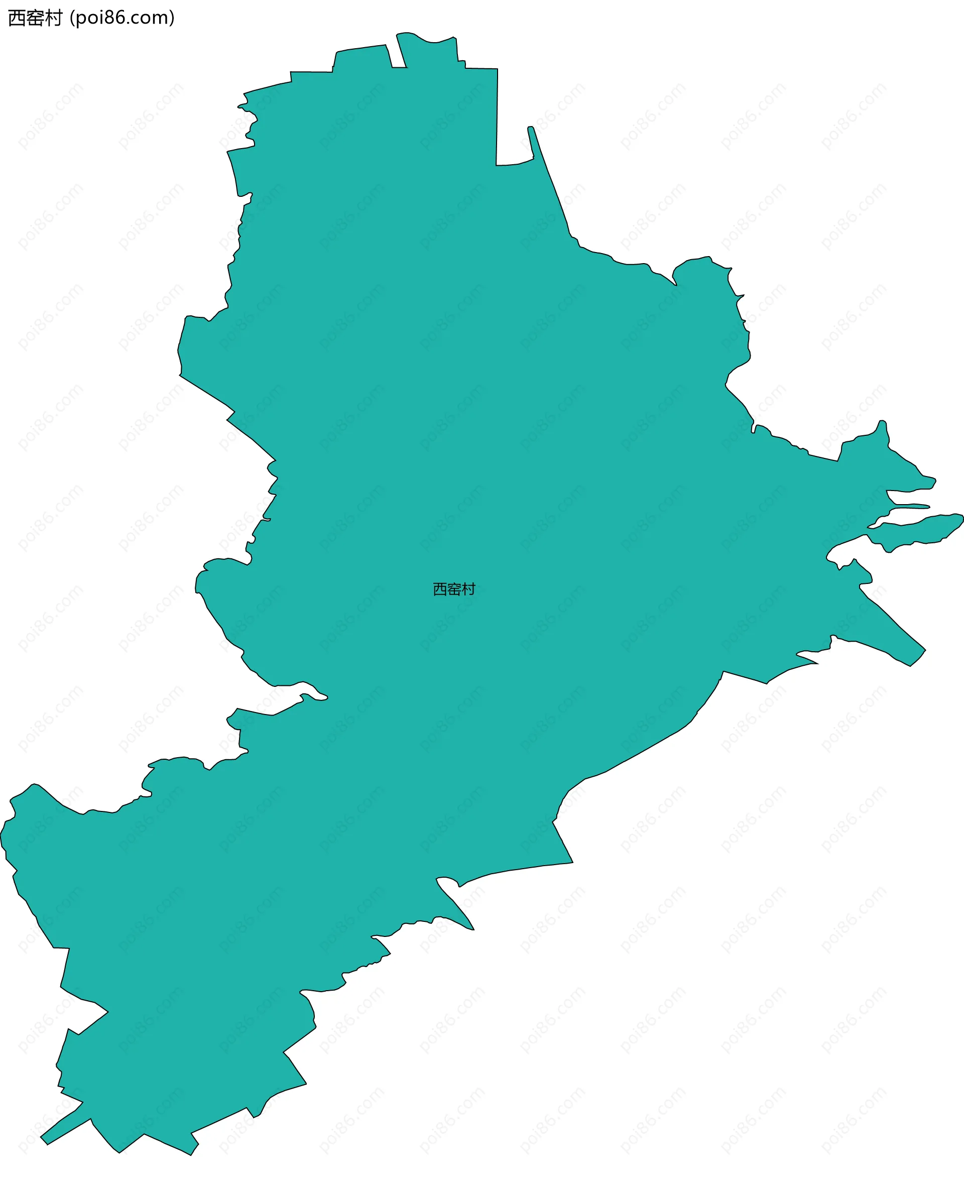 西窑村边界地图