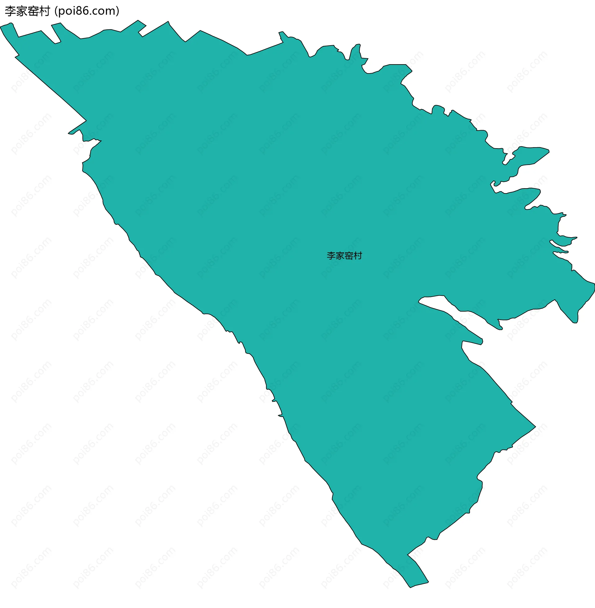 李家窑村边界地图
