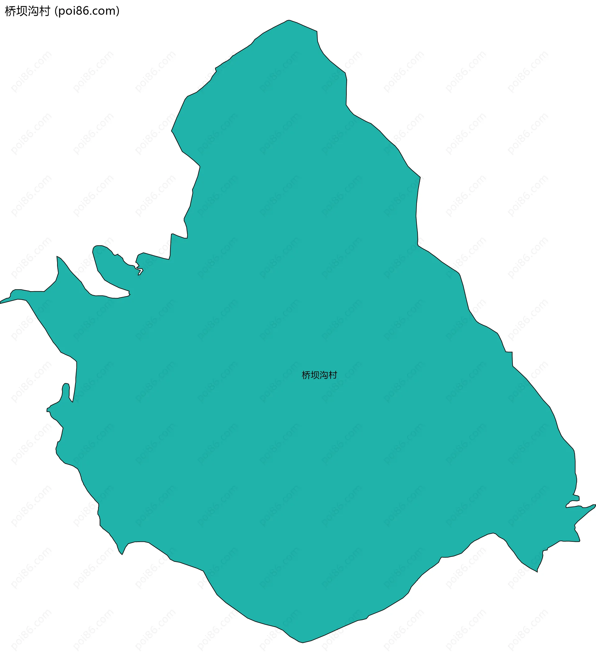 桥坝沟村边界地图