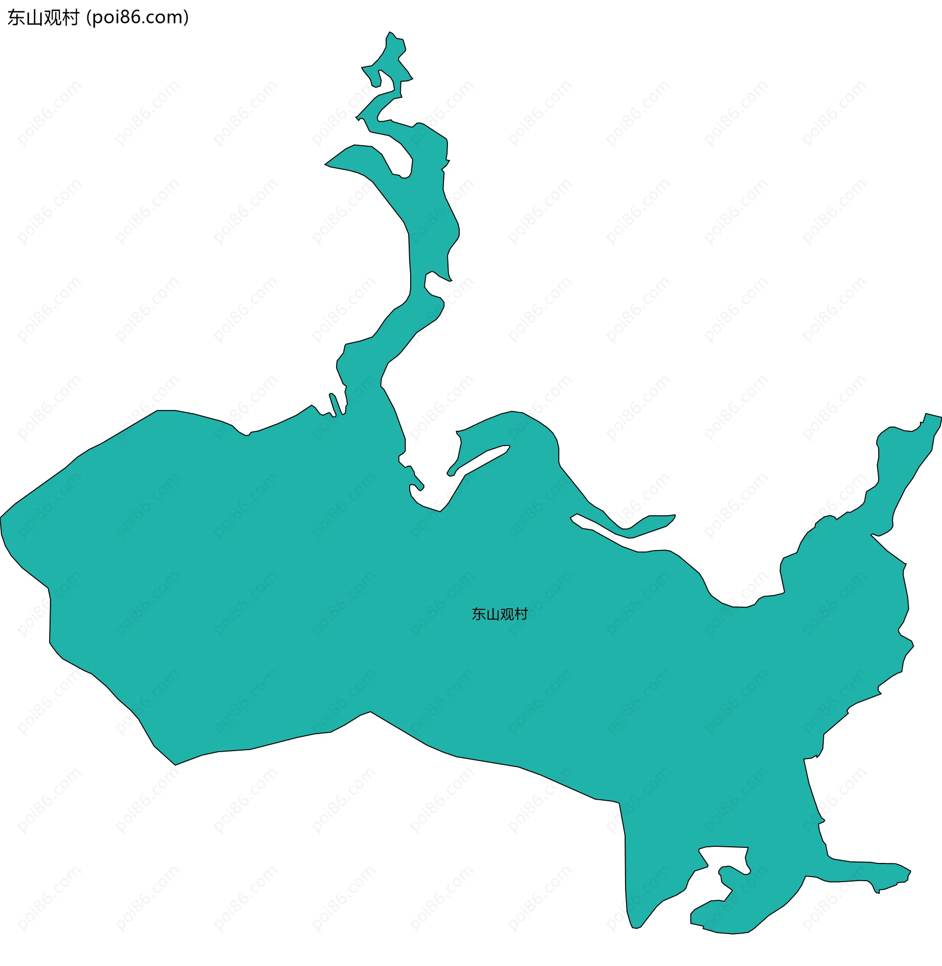 东山观村边界地图