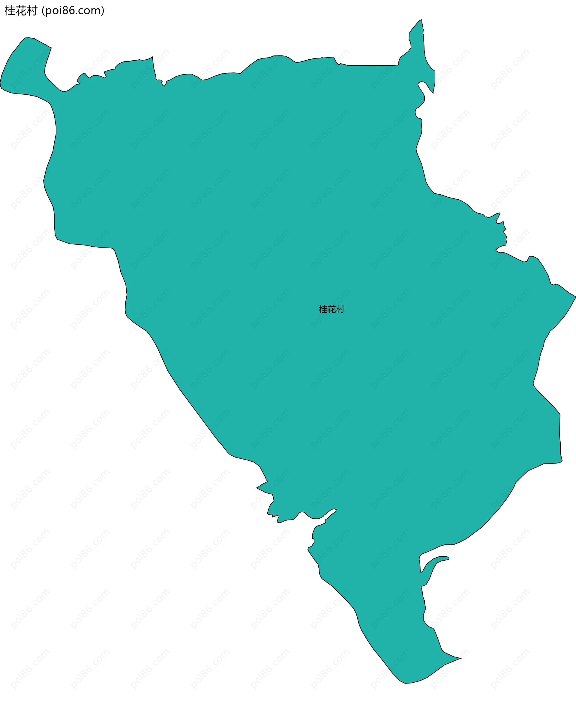 桂花村边界地图