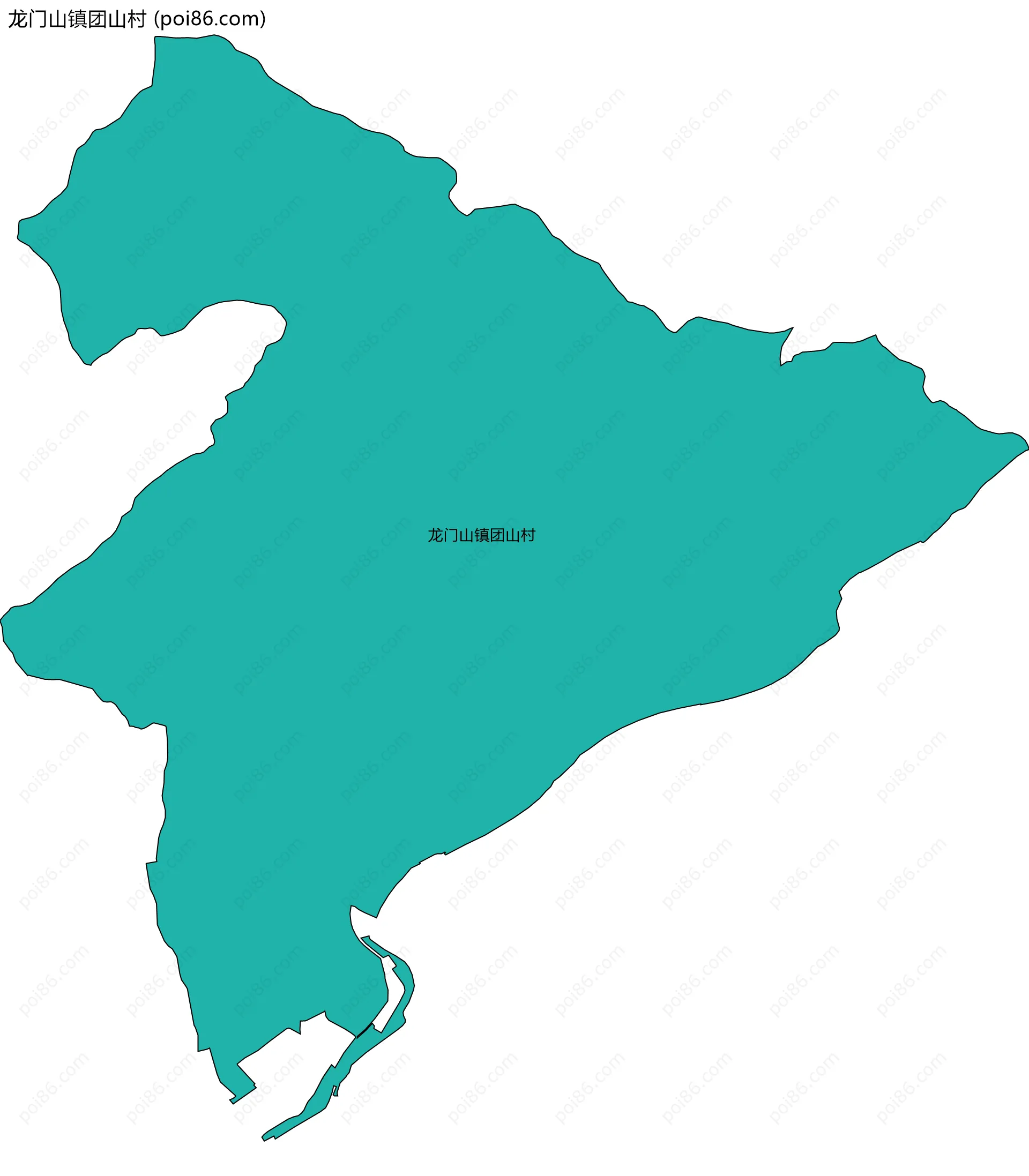 龙门山镇团山村边界地图