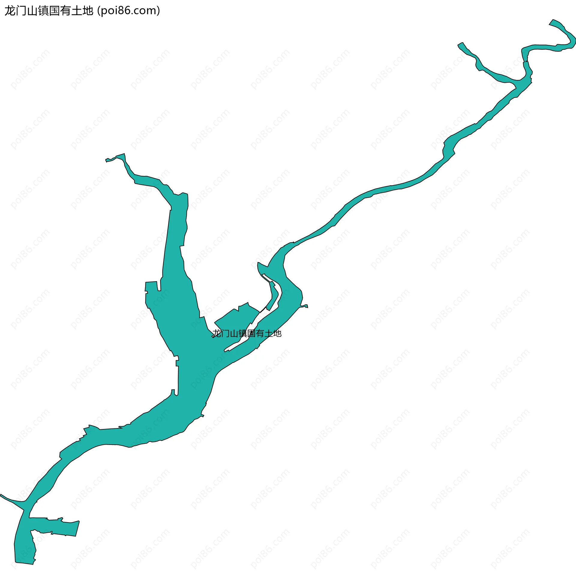 龙门山镇国有土地边界地图