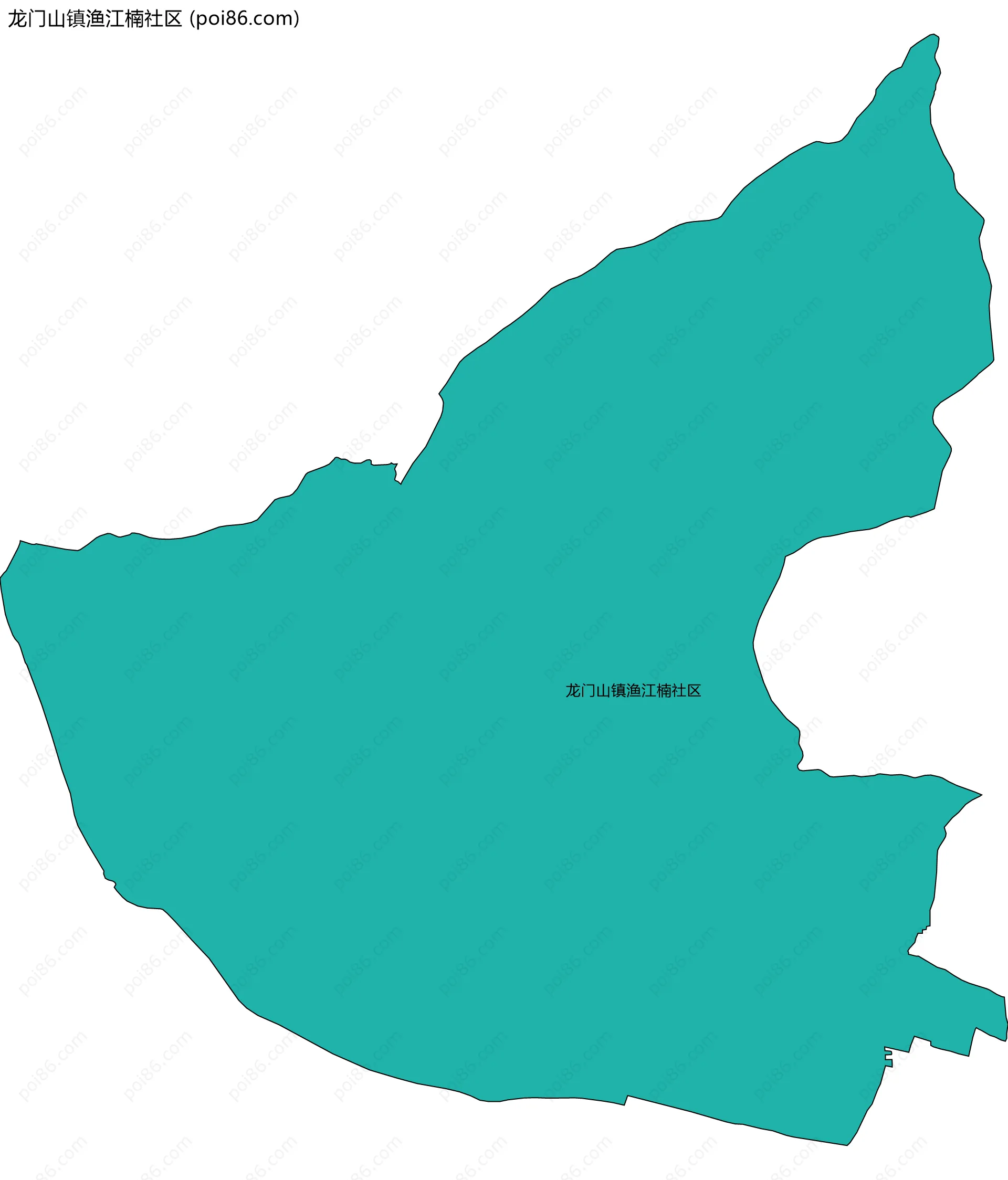 龙门山镇渔江楠社区边界地图