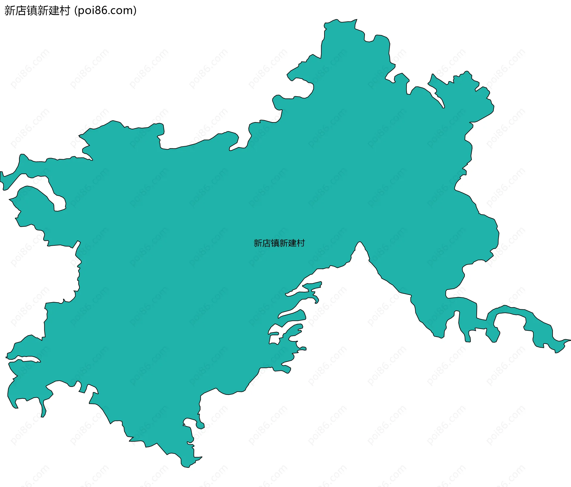 新店镇新建村边界地图