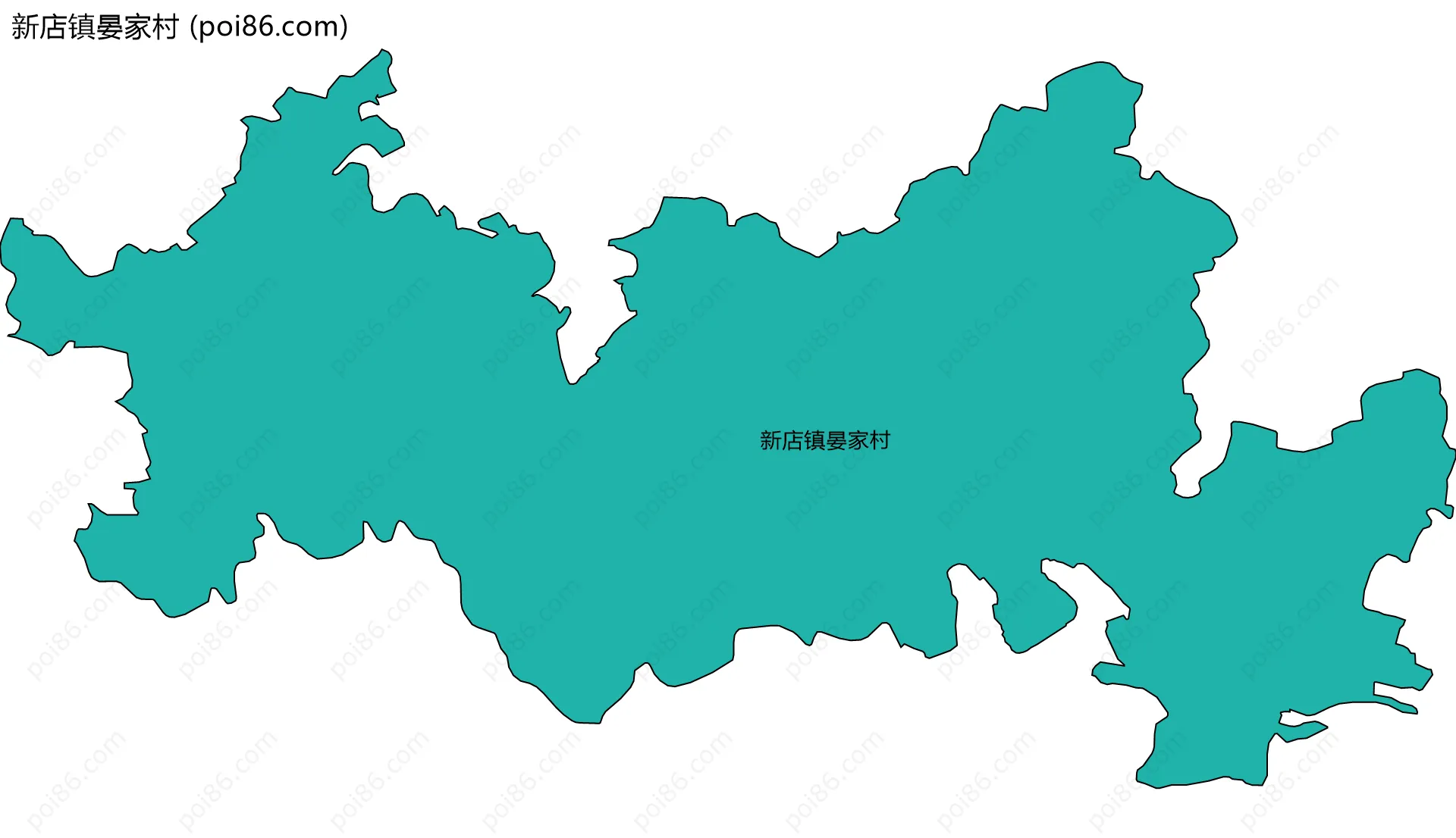 新店镇晏家村边界地图