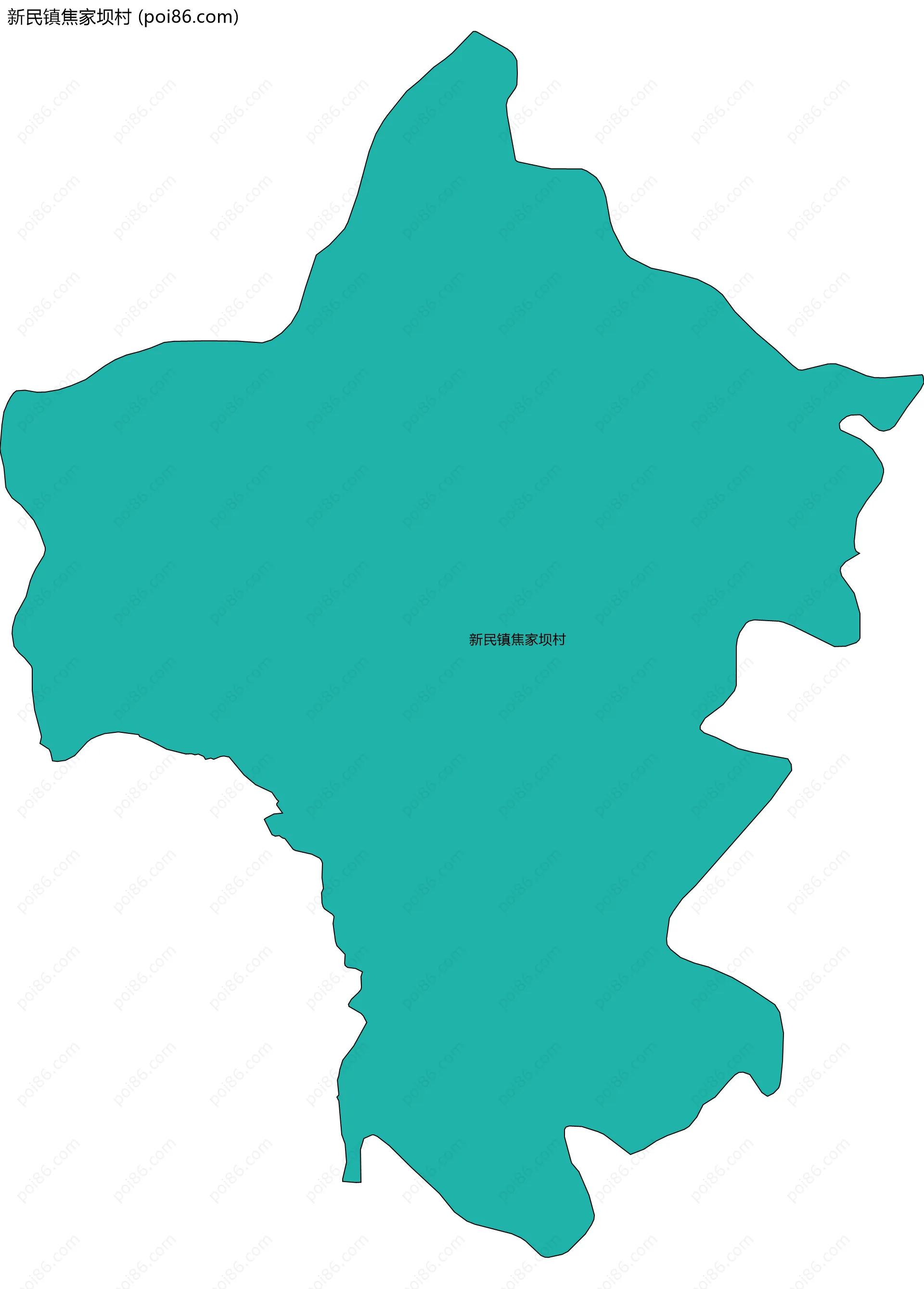 新民镇焦家坝村边界地图