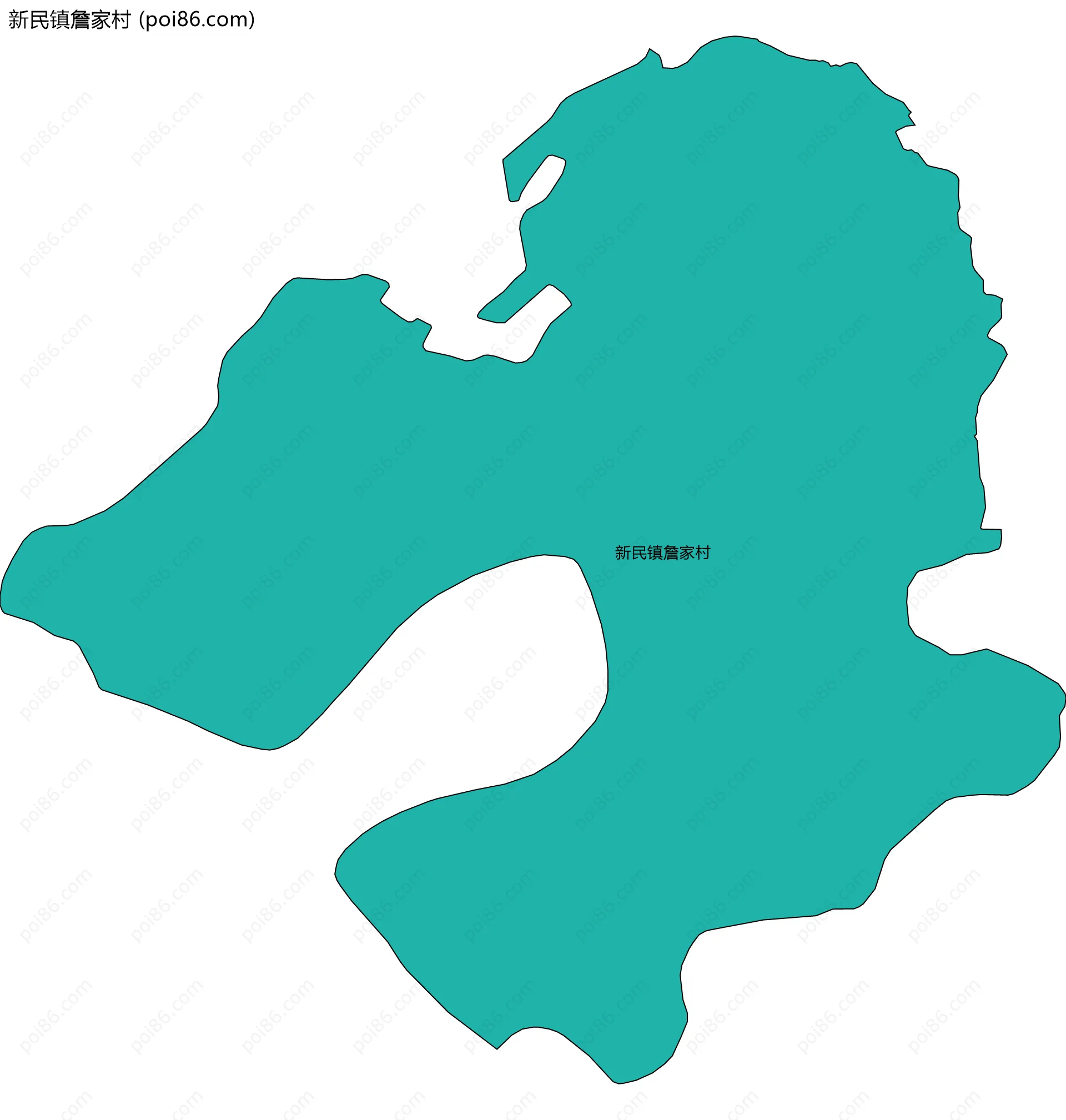 新民镇詹家村边界地图