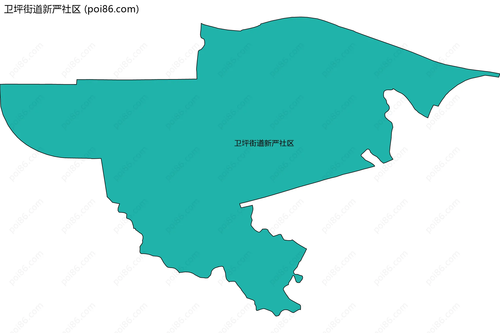 卫坪街道新严社区边界地图