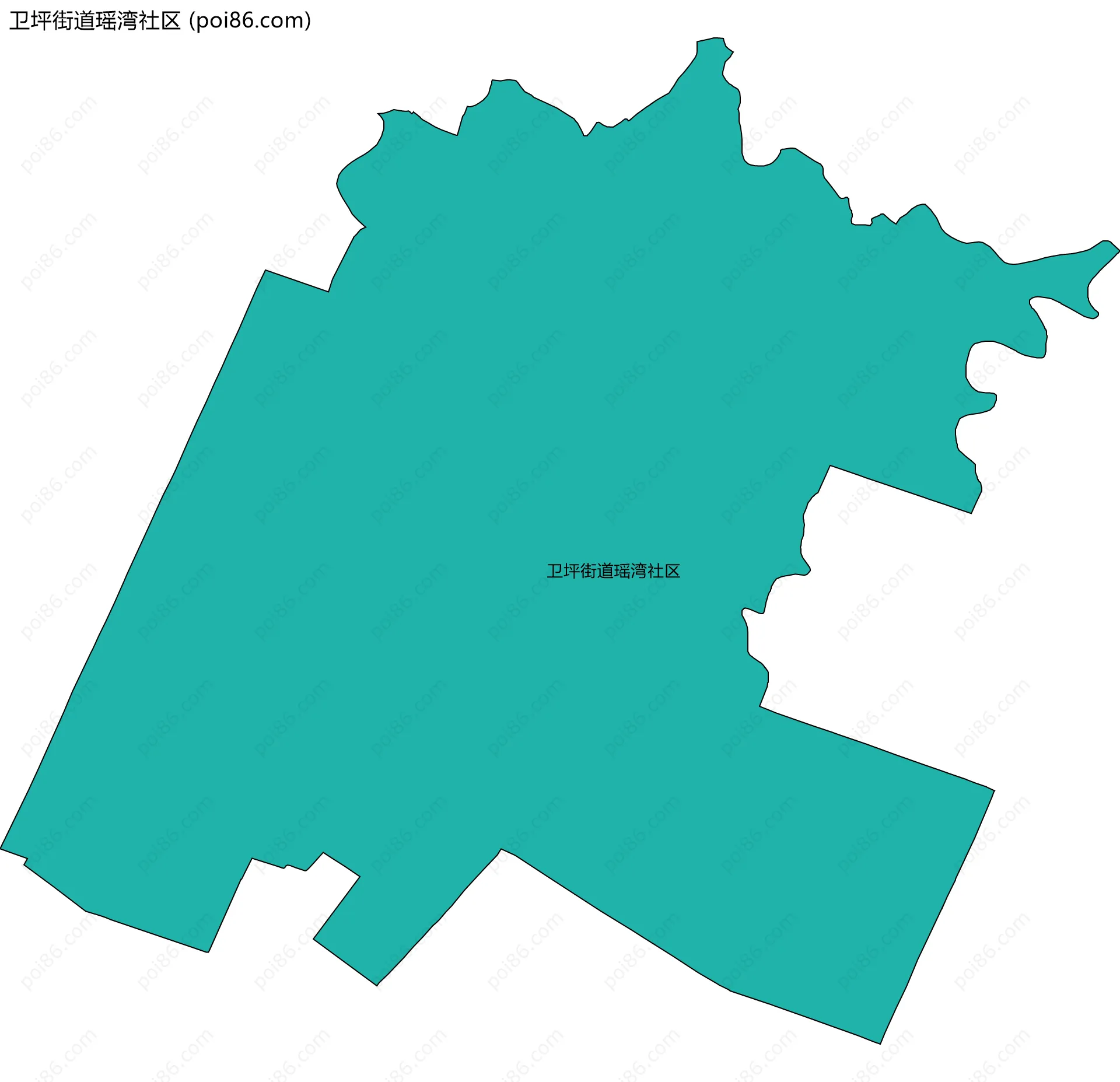 卫坪街道瑶湾社区边界地图