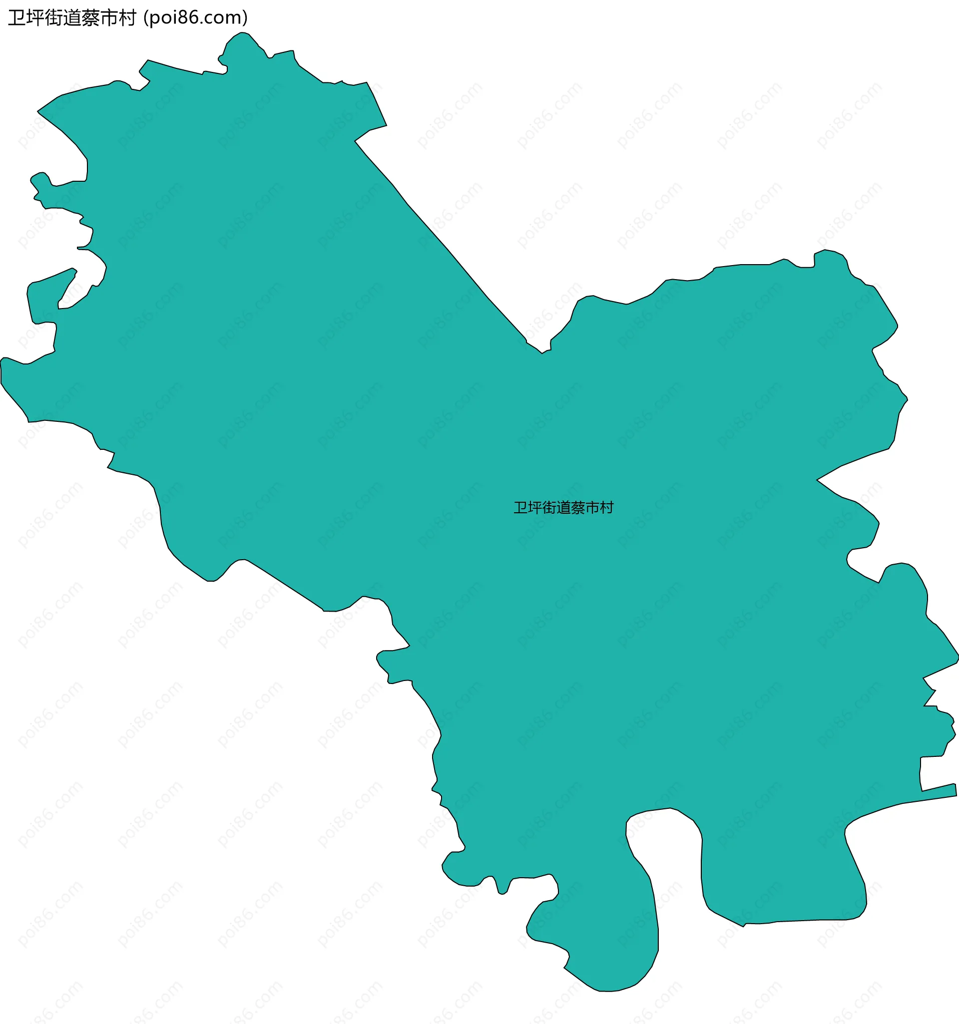 卫坪街道蔡市村边界地图