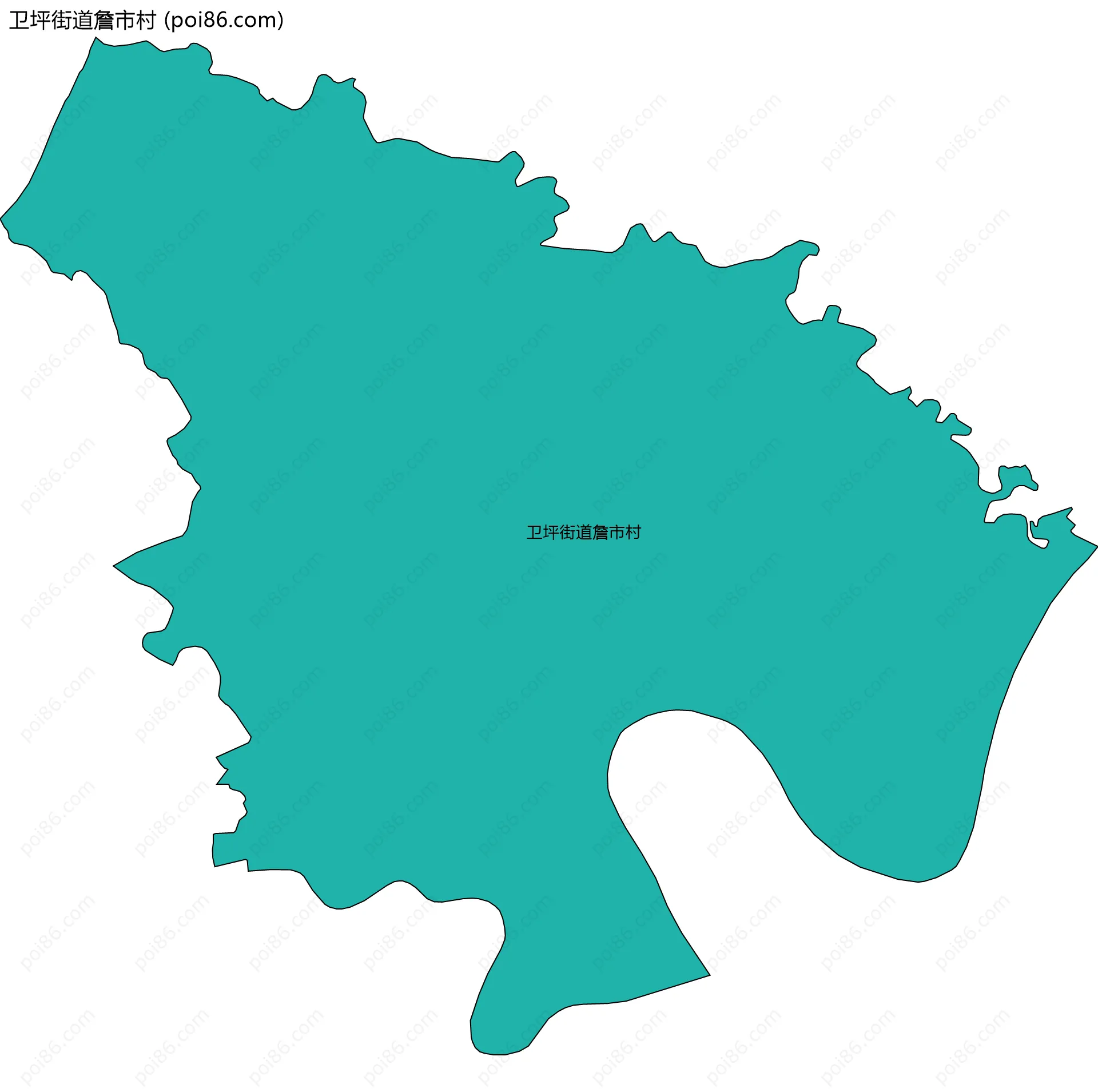 卫坪街道詹市村边界地图