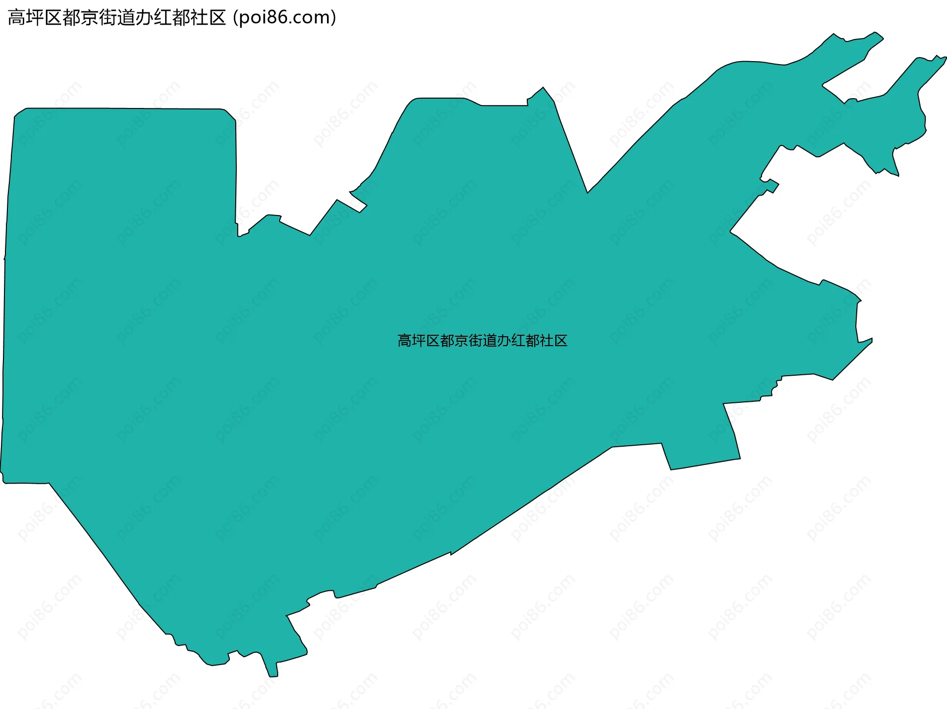 高坪区都京街道办红都社区边界地图