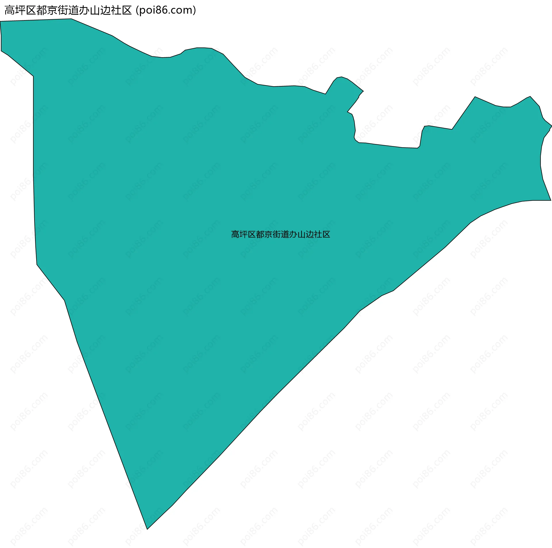 高坪区都京街道办山边社区边界地图