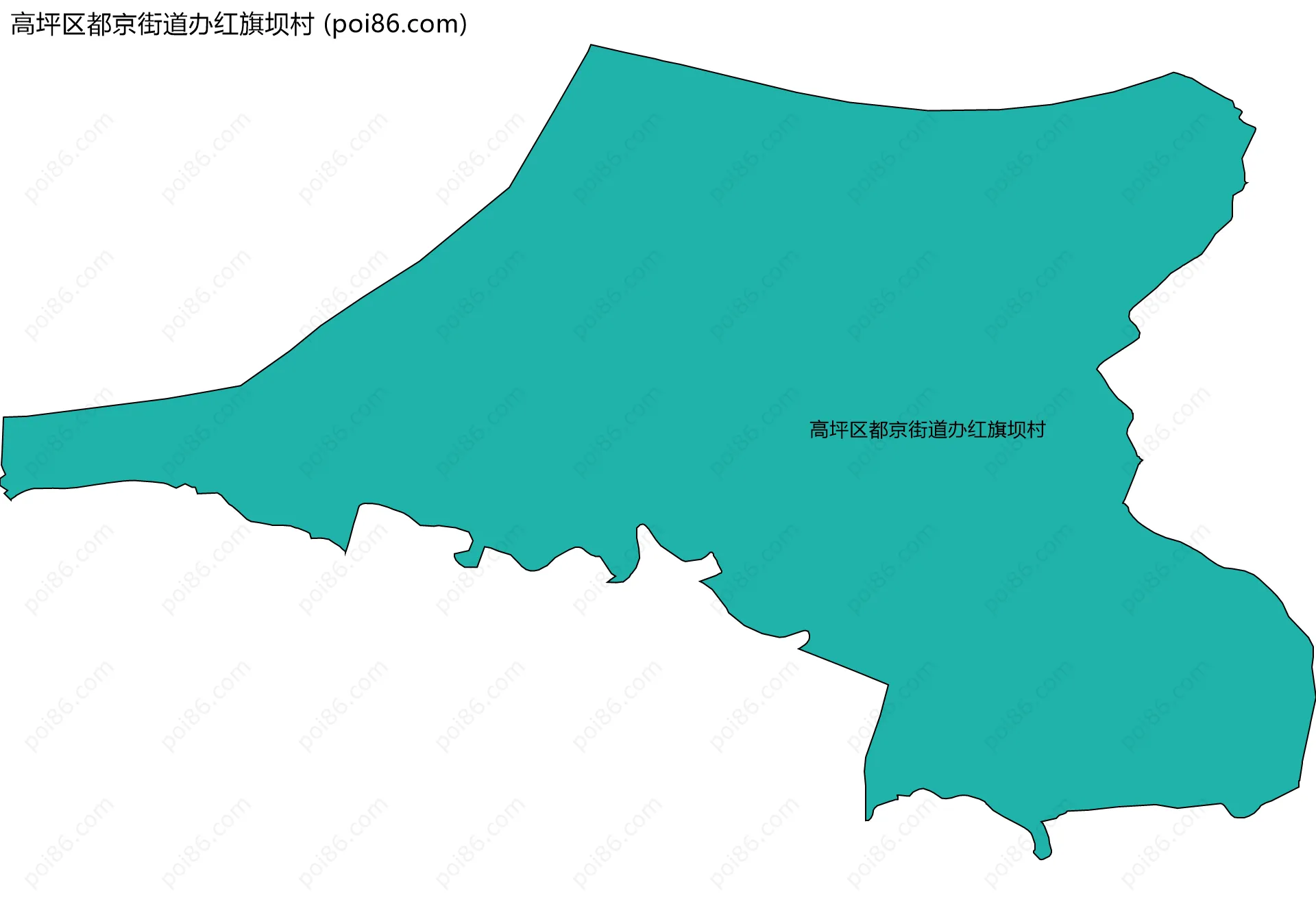 高坪区都京街道办红旗坝村边界地图