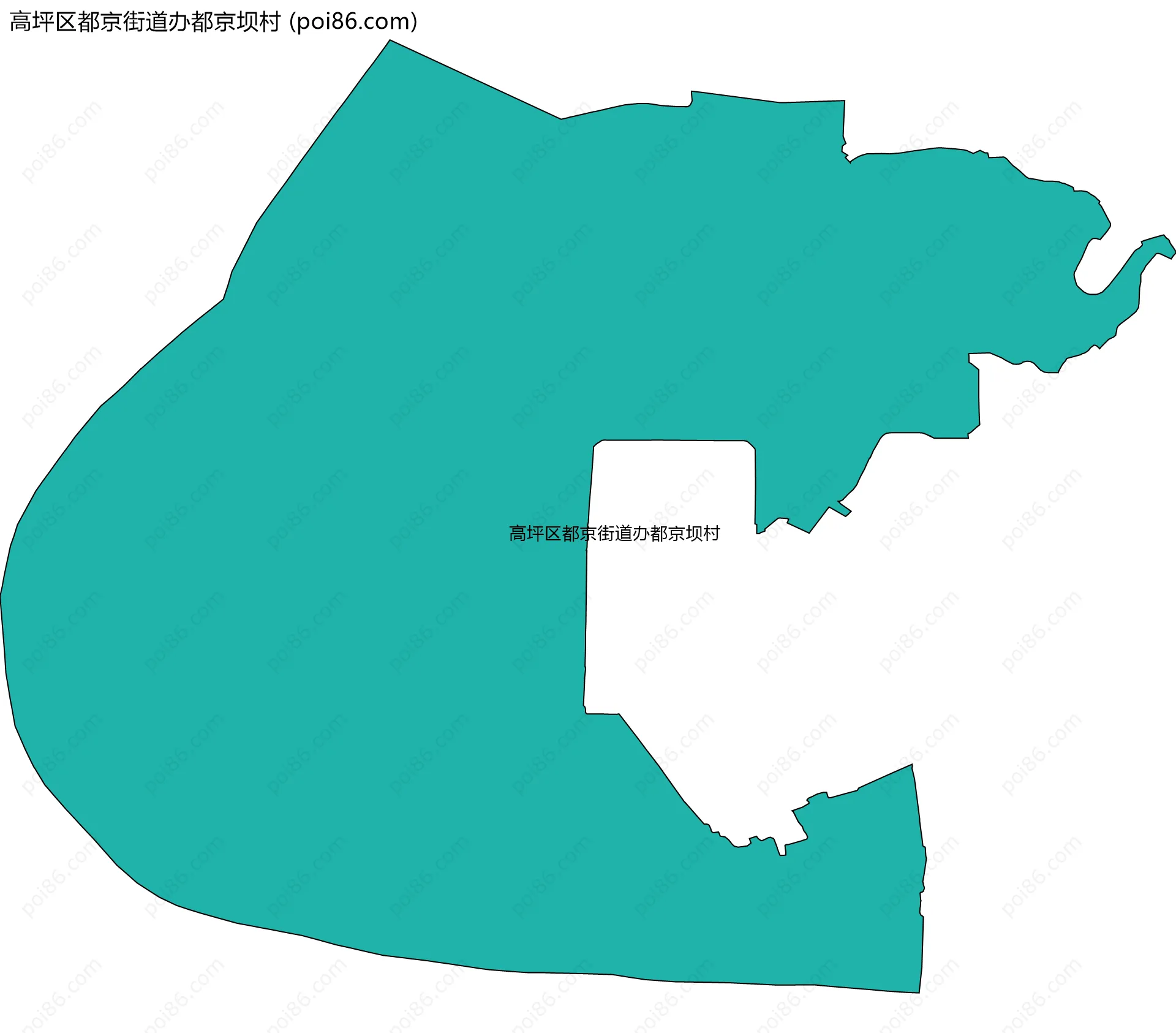 高坪区都京街道办都京坝村边界地图