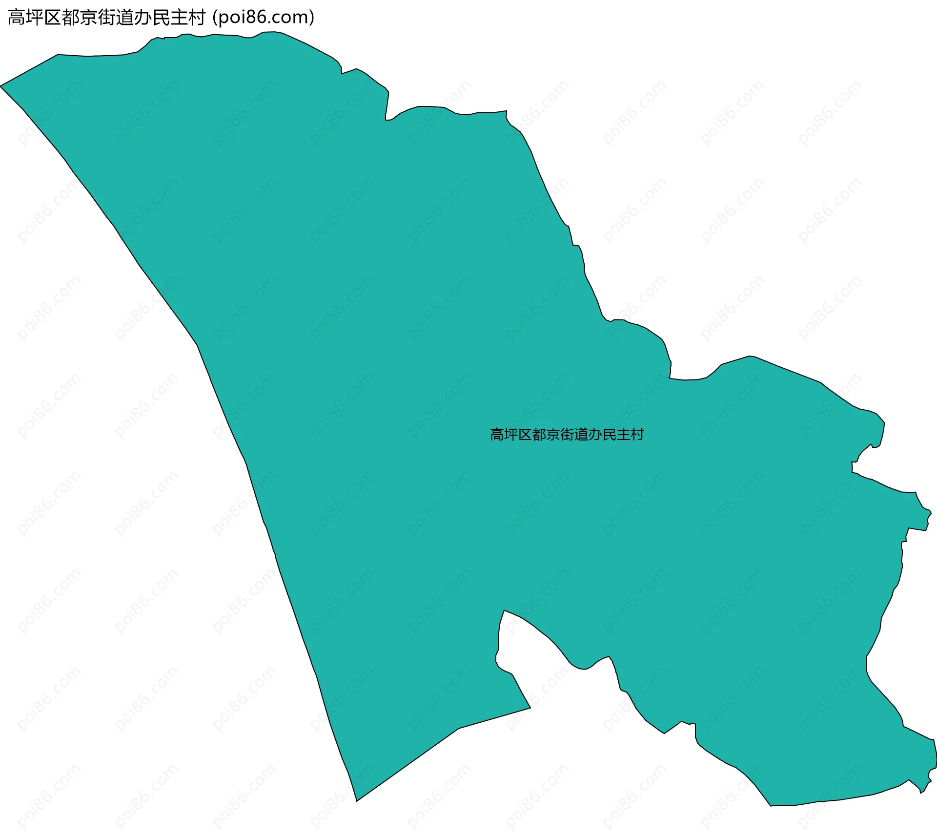 高坪区都京街道办民主村边界地图