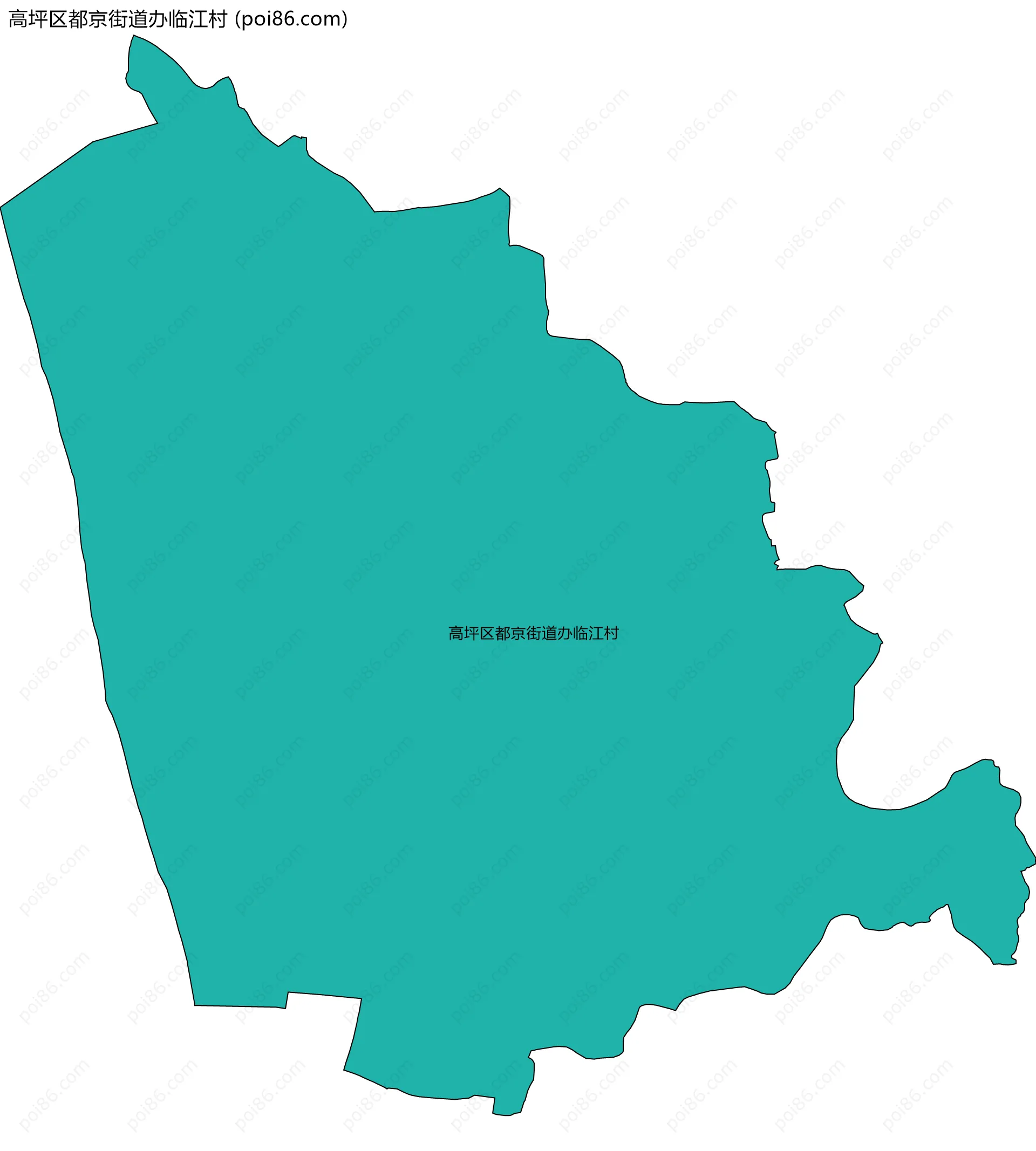 高坪区都京街道办临江村边界地图