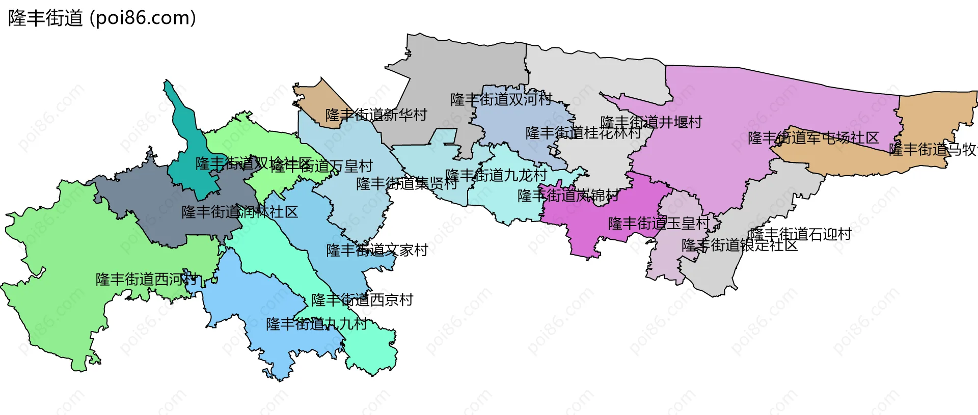 隆丰街道边界地图(五级行政区划)