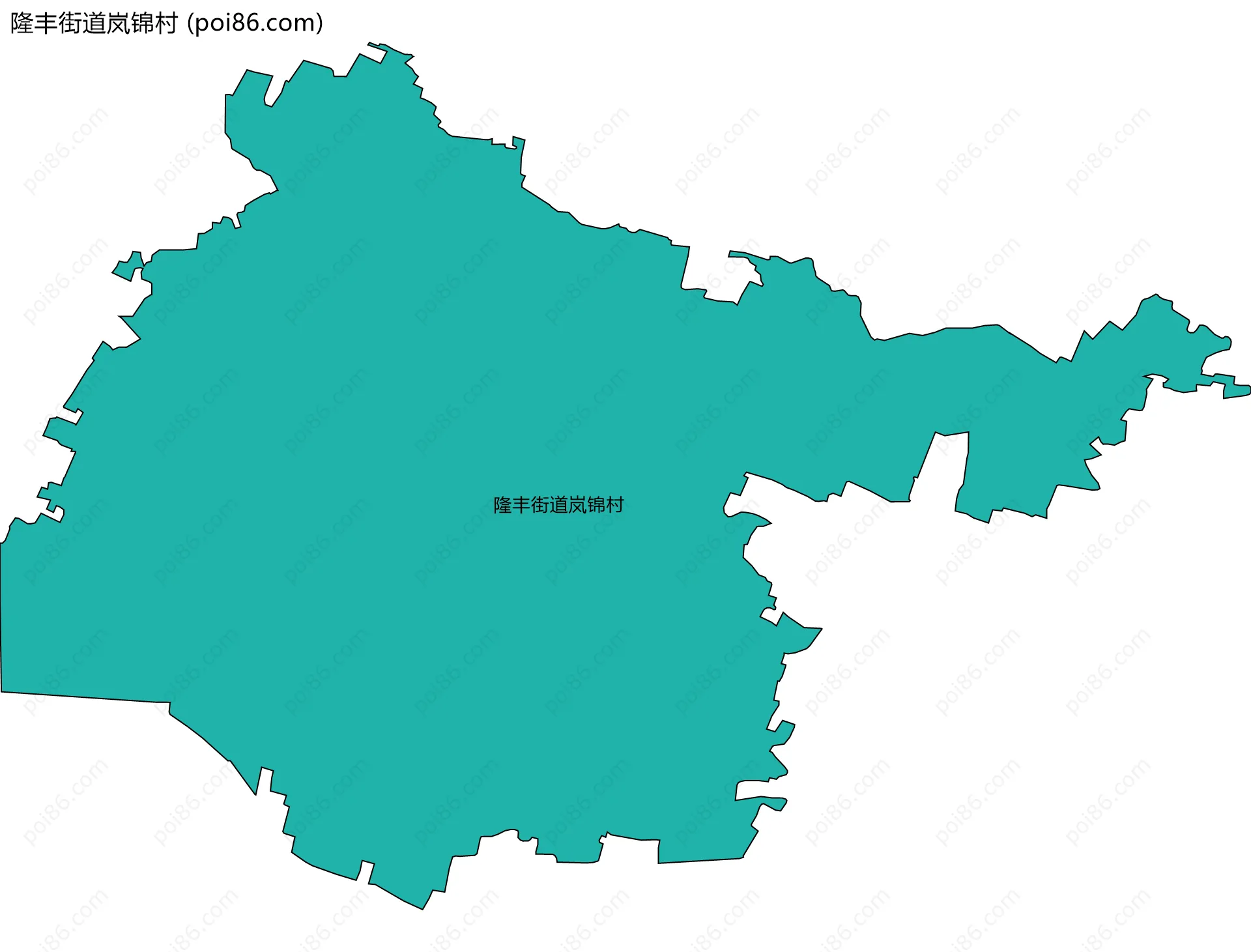 隆丰街道岚锦村边界地图