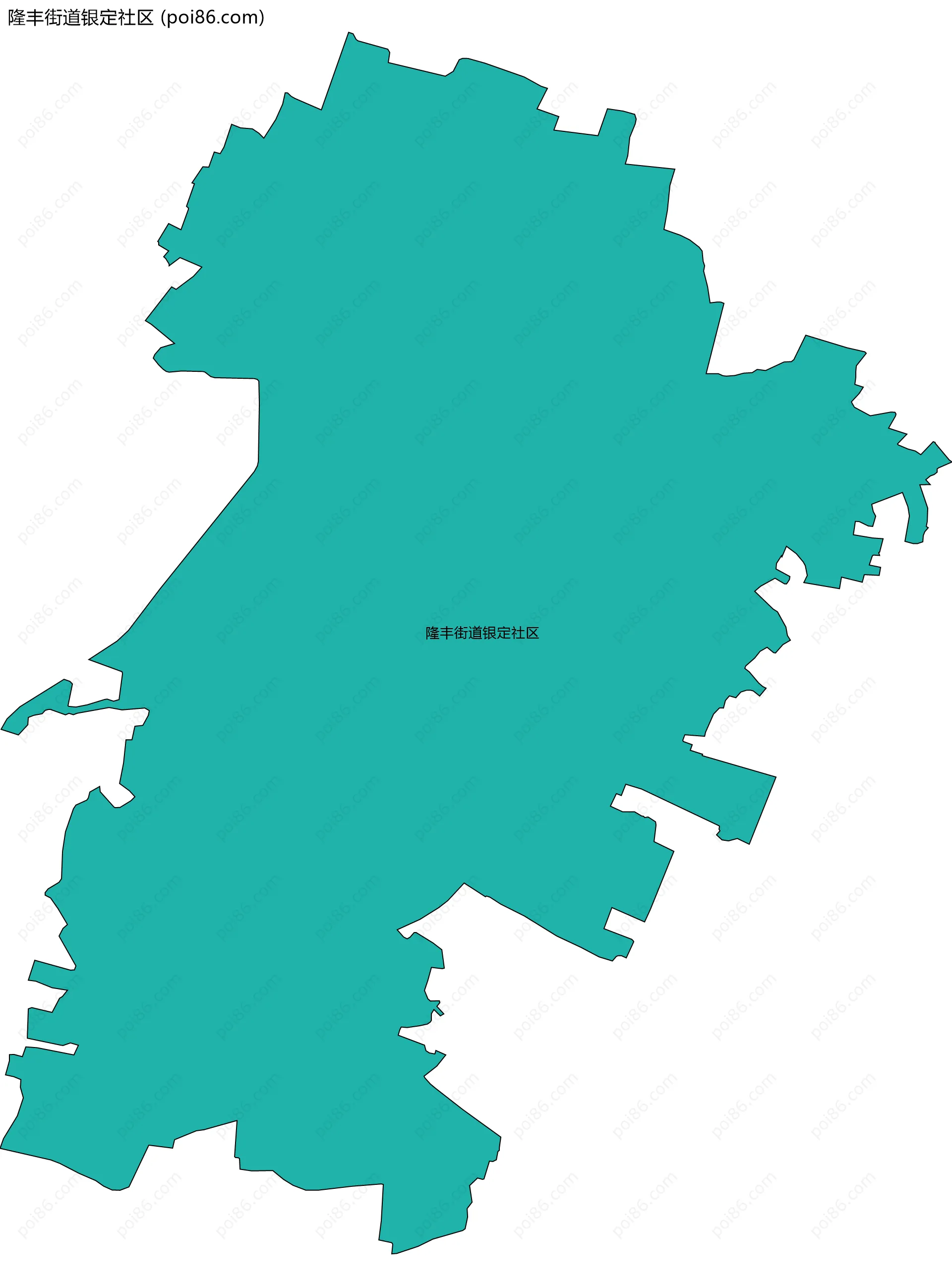 隆丰街道银定社区边界地图