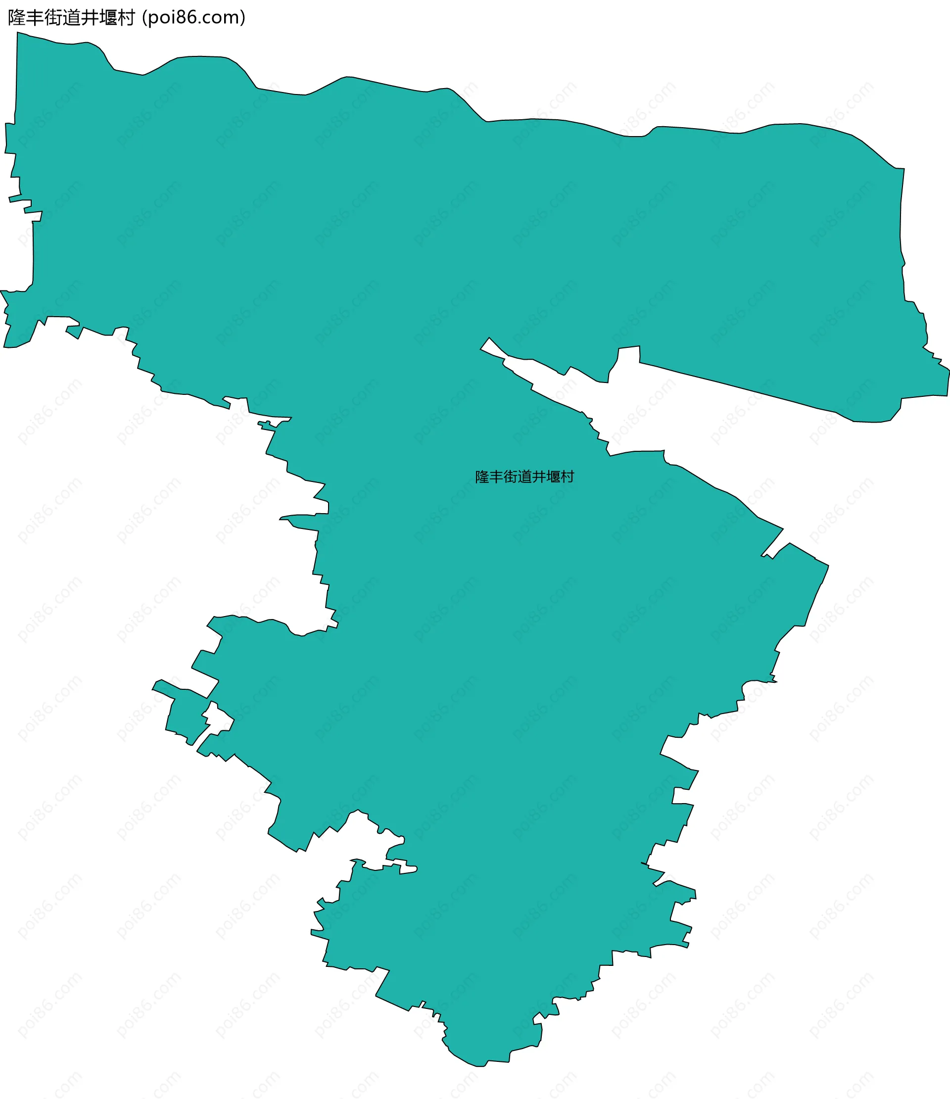 隆丰街道井堰村边界地图