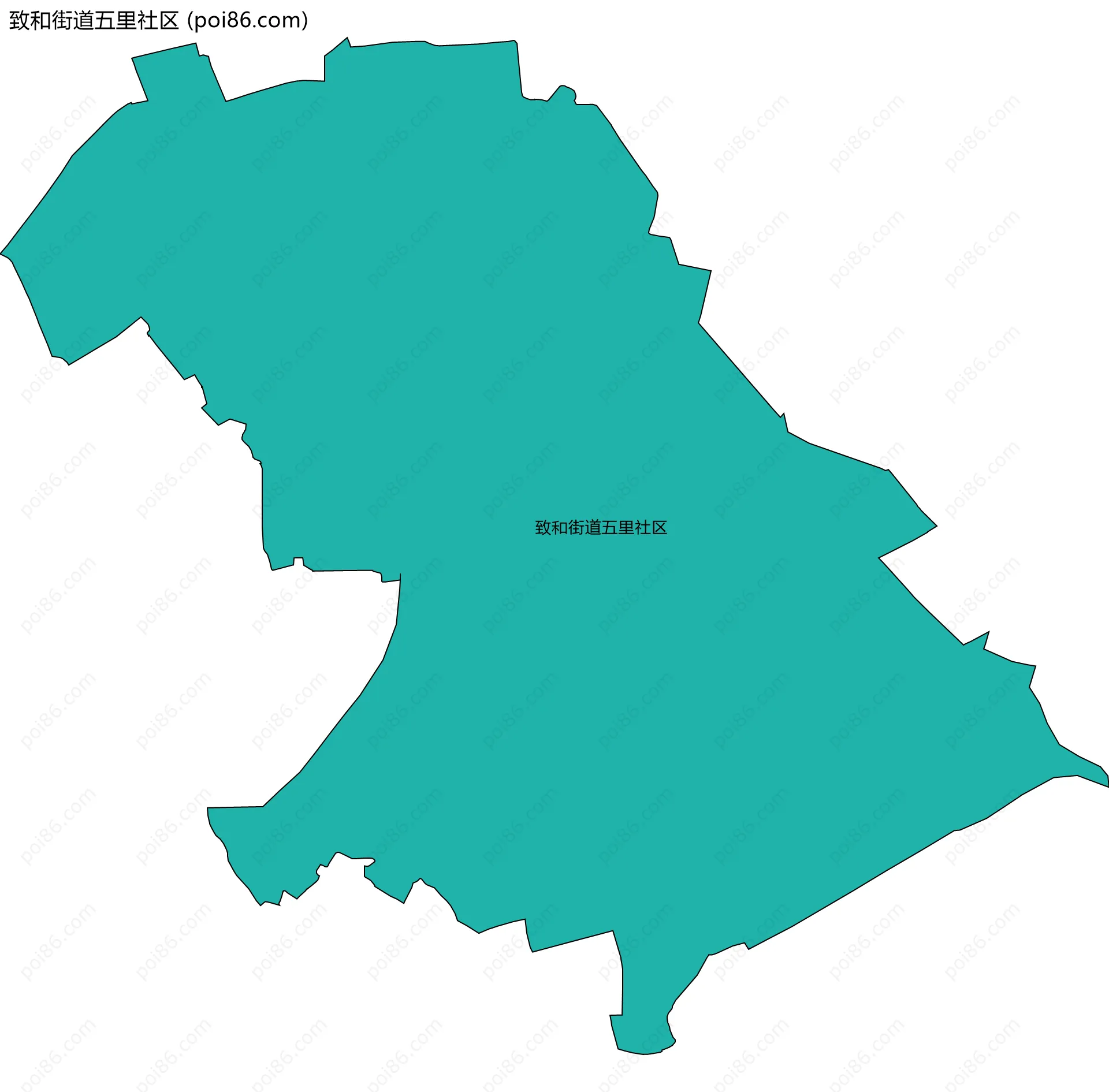 致和街道五里社区边界地图